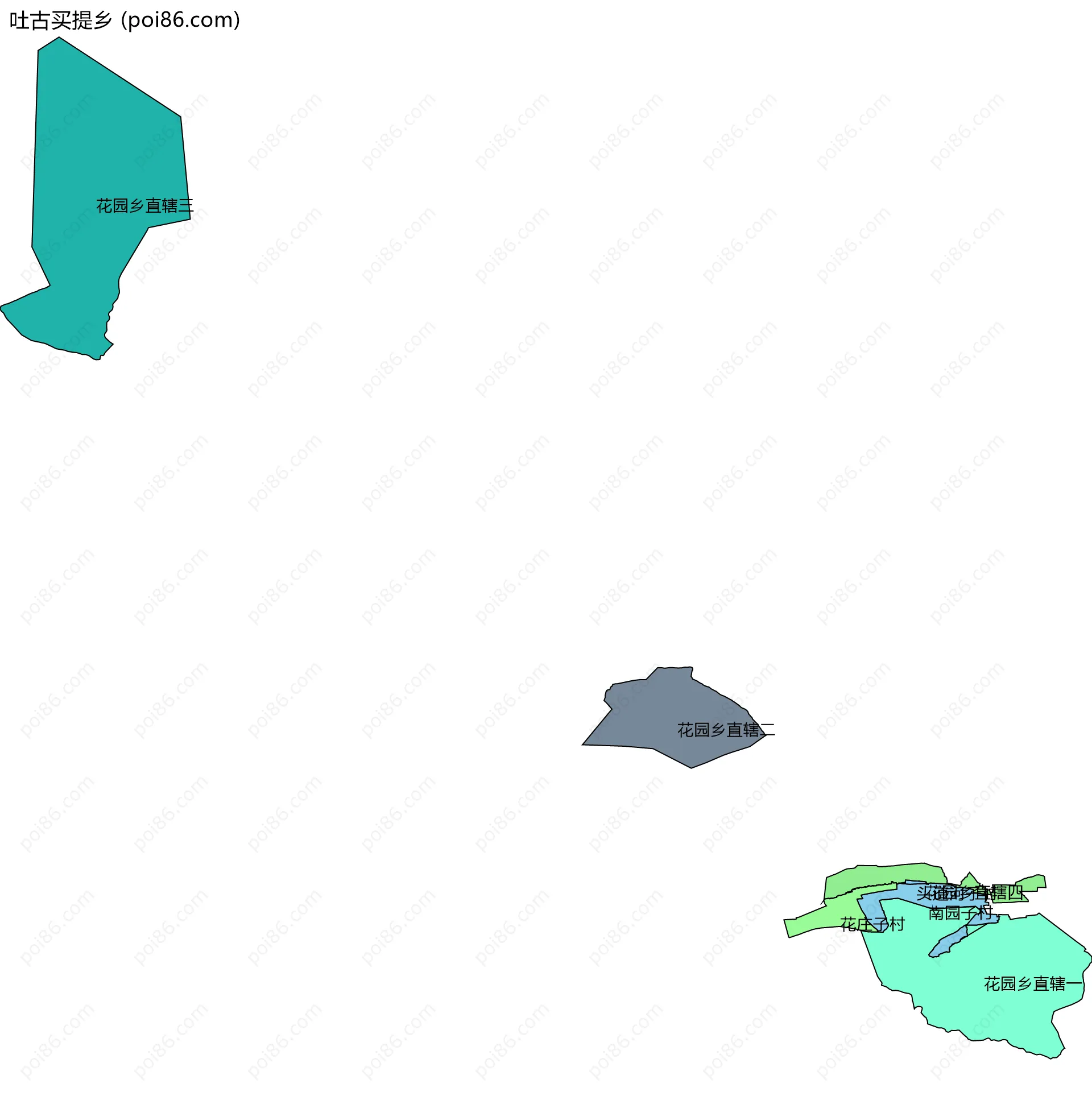 吐古买提乡边界地图(五级行政区划)