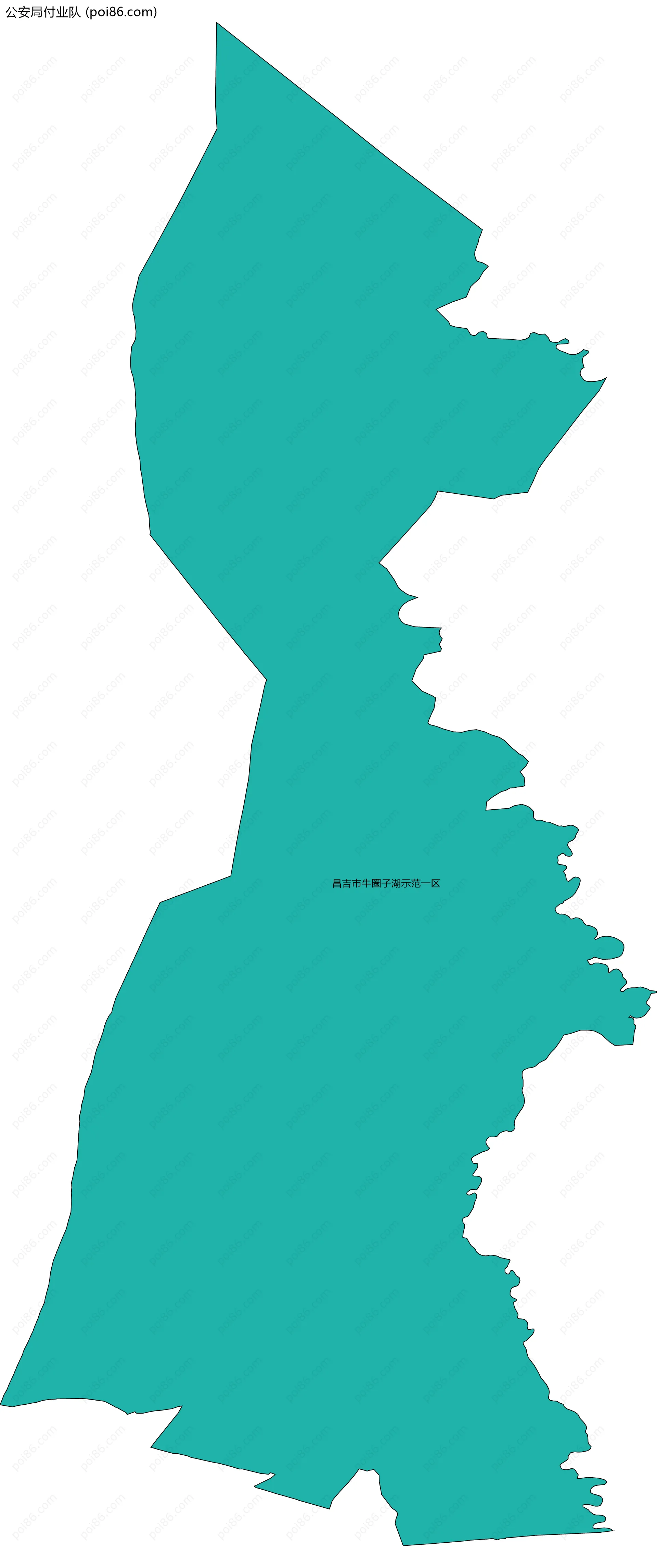 公安局付业队边界地图(五级行政区划)