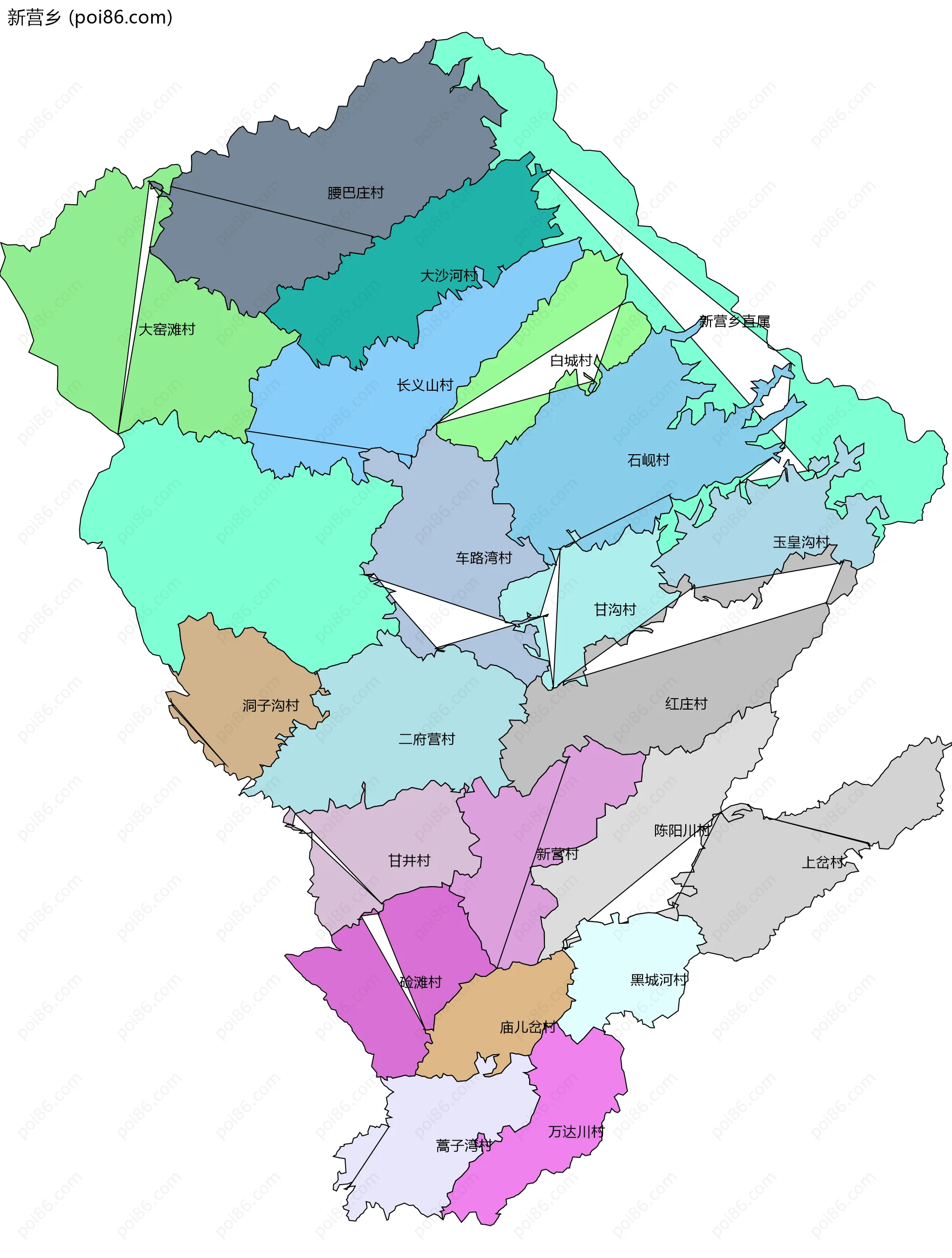 新营乡边界地图(五级行政区划)