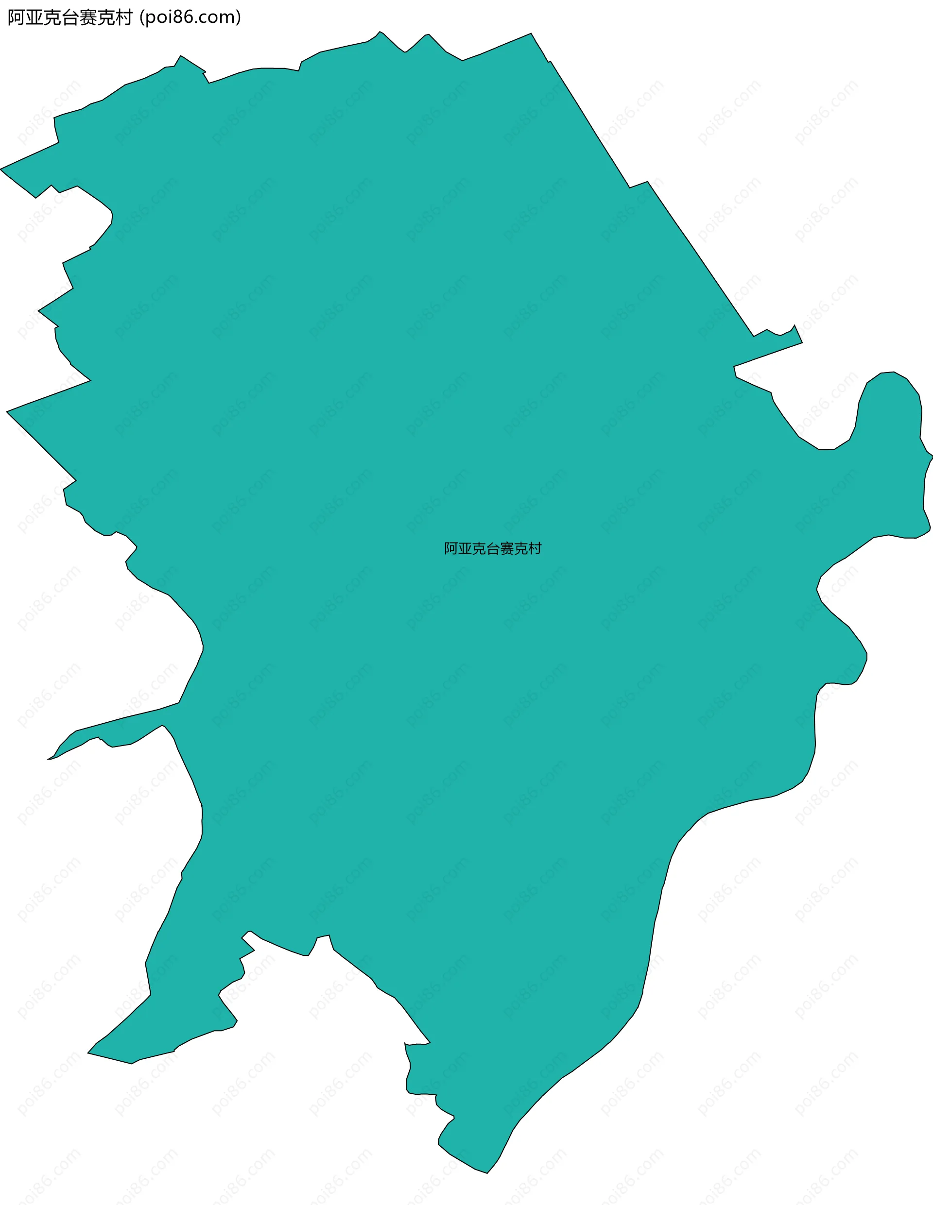 阿亚克台赛克村边界地图