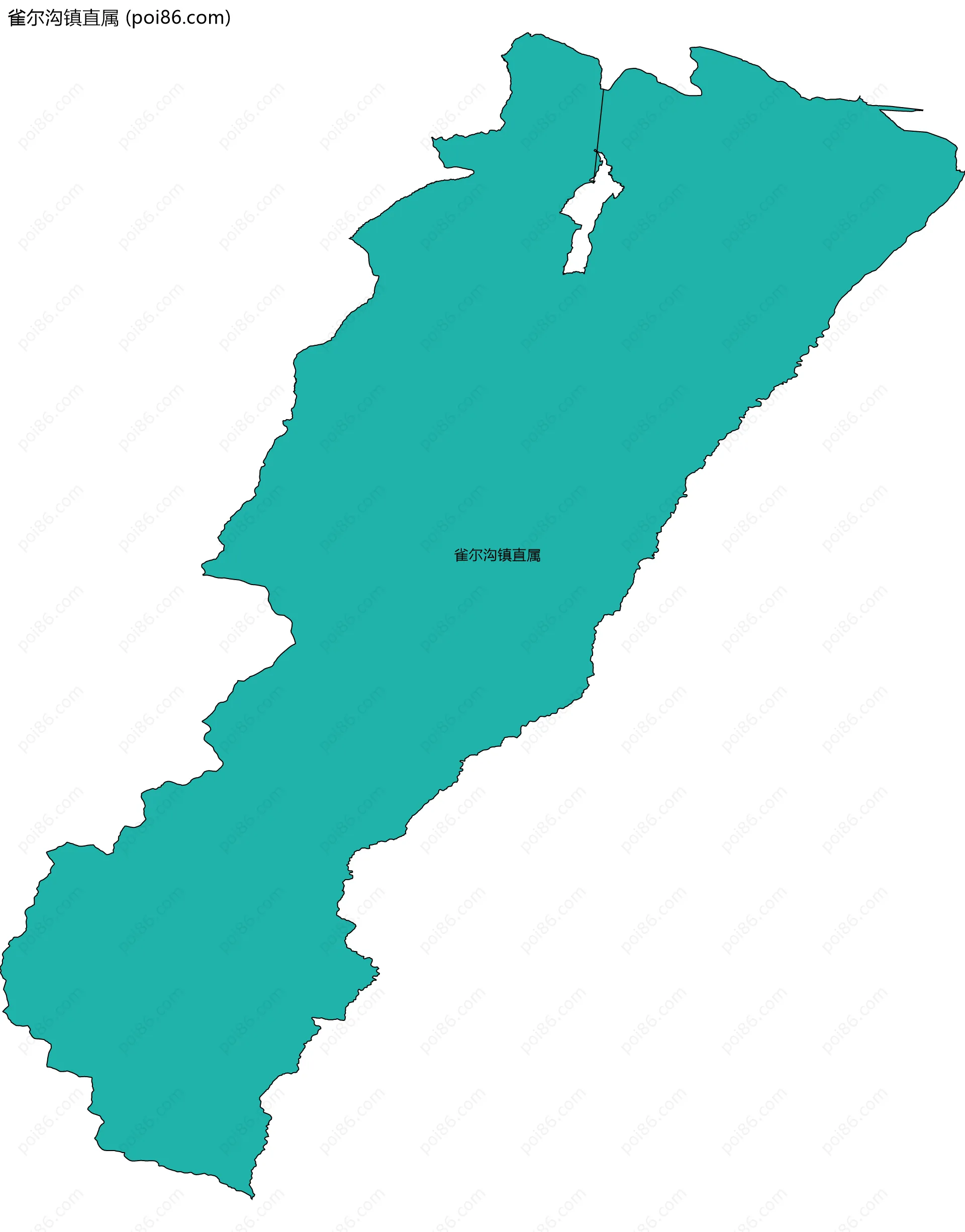 雀尔沟镇直属边界地图