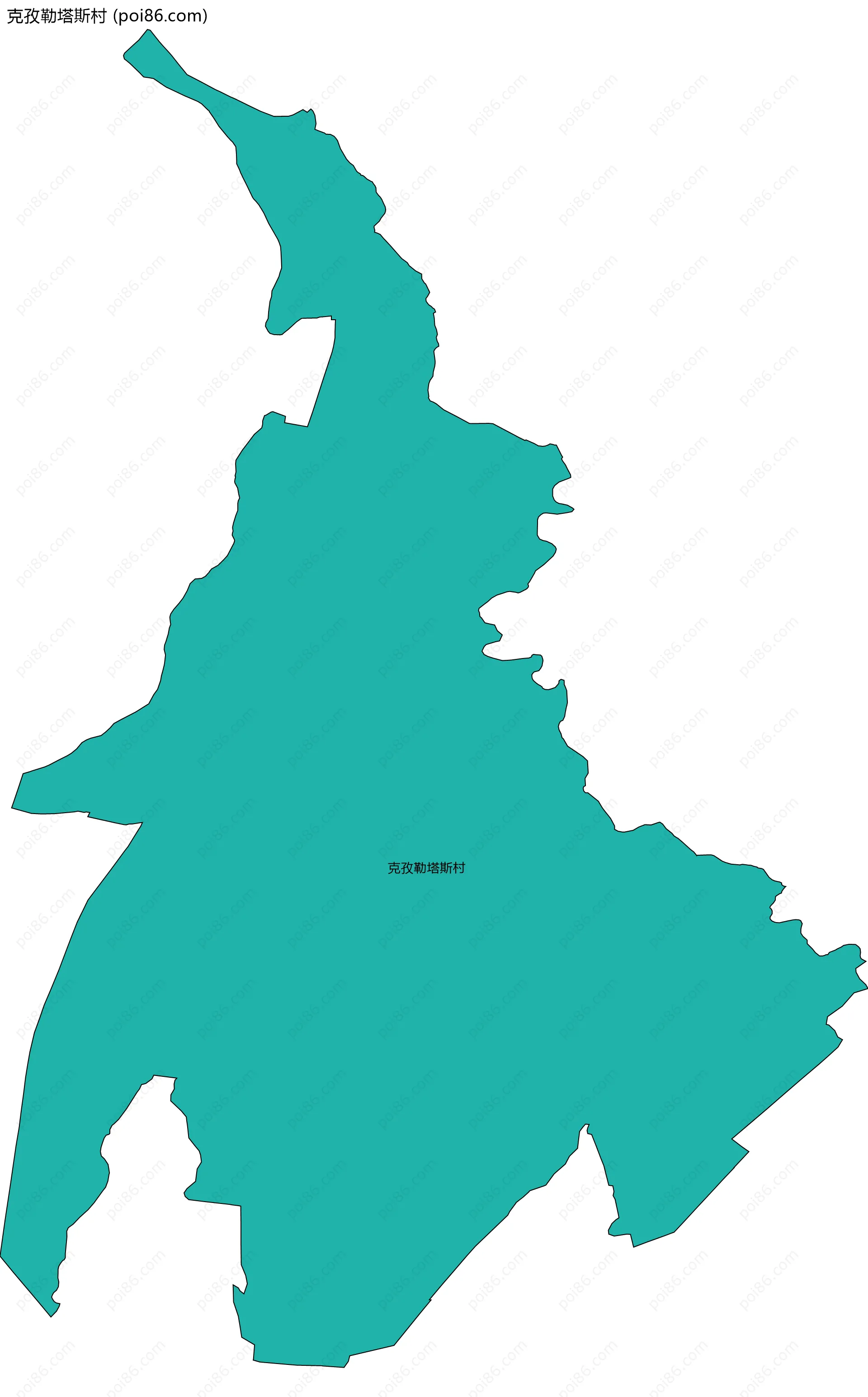 克孜勒塔斯村边界地图