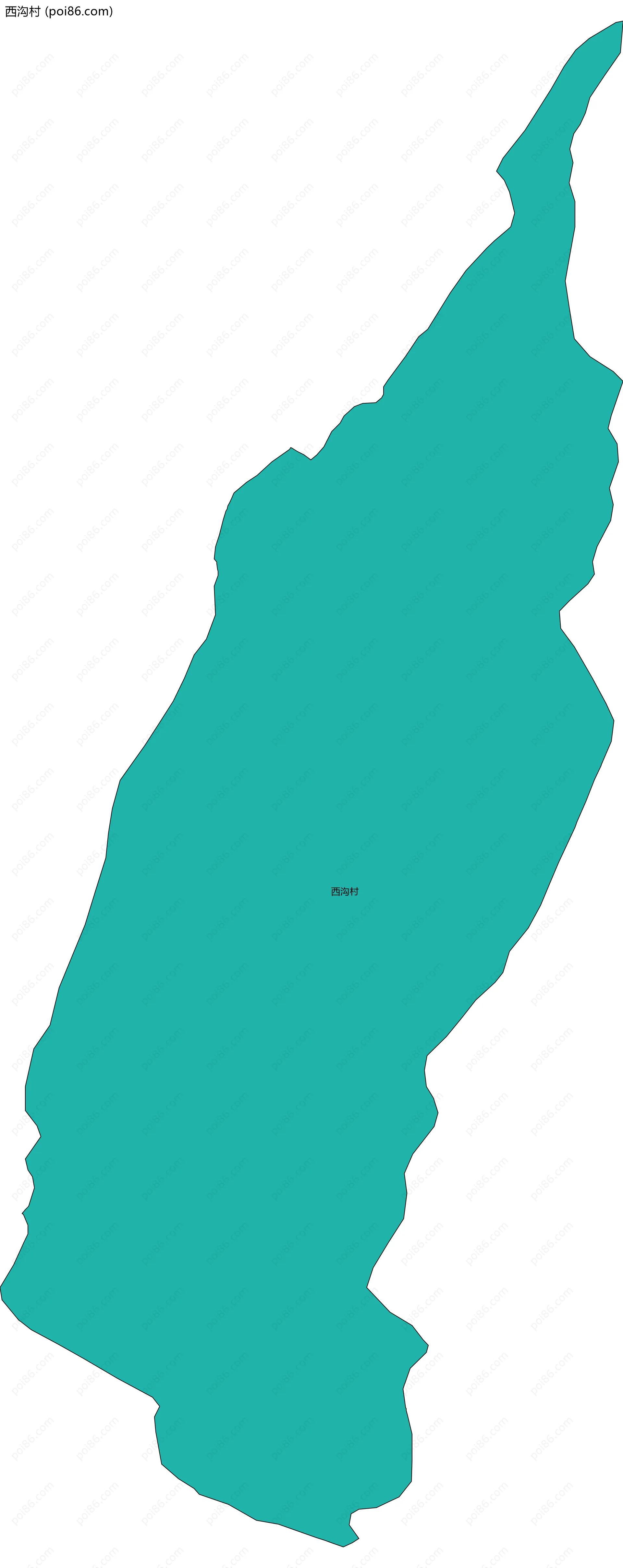 西沟村边界地图