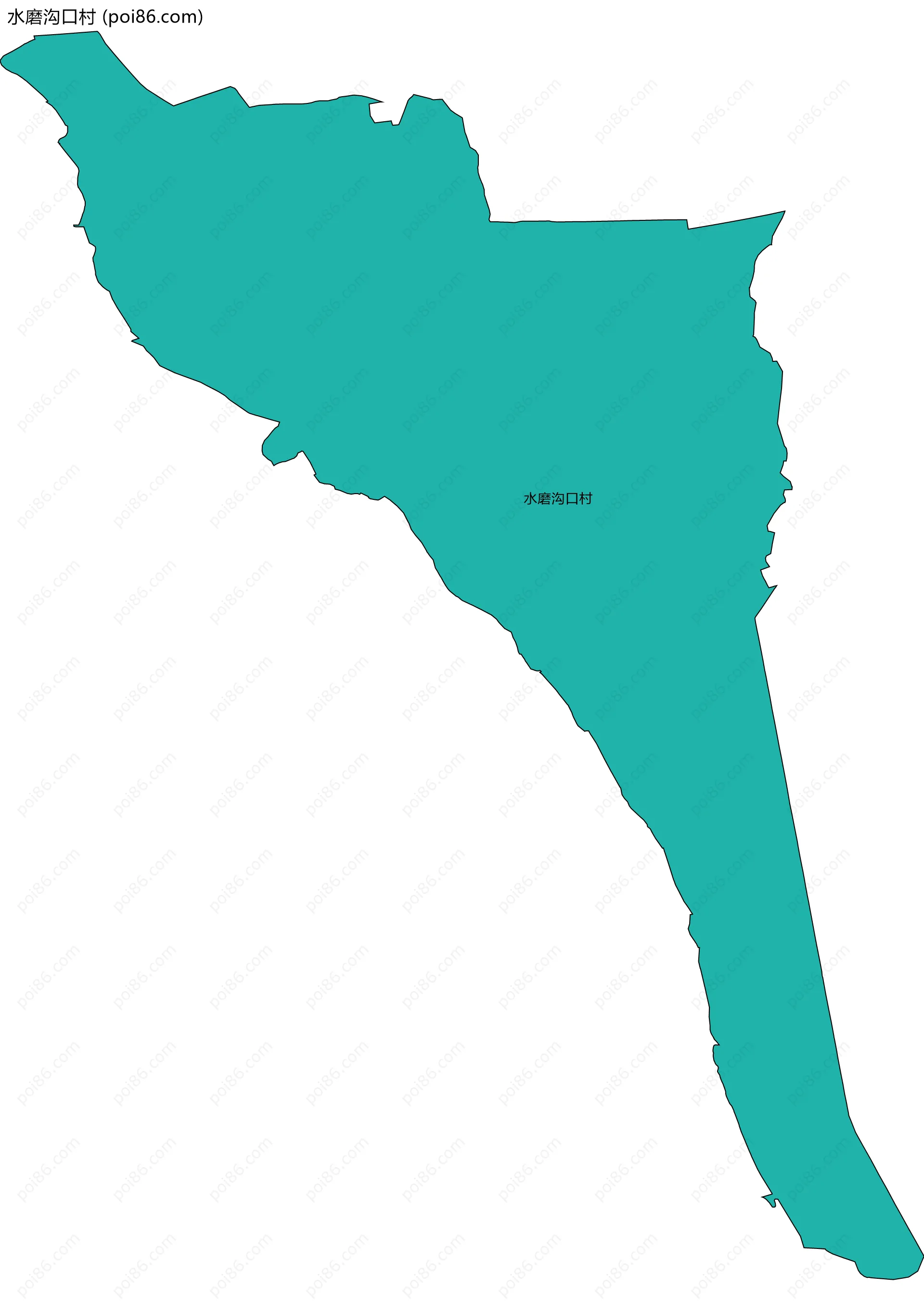 水磨沟口村边界地图