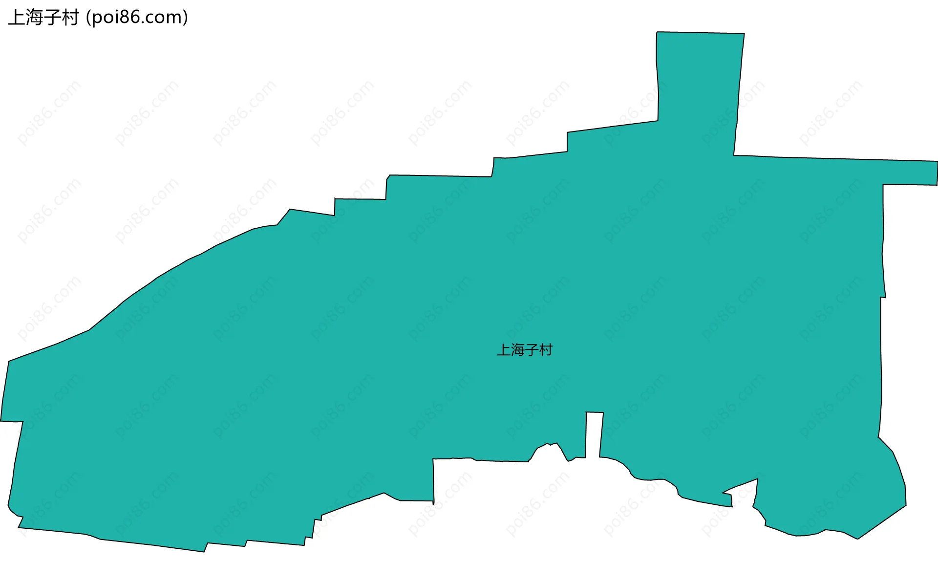 上海子村边界地图