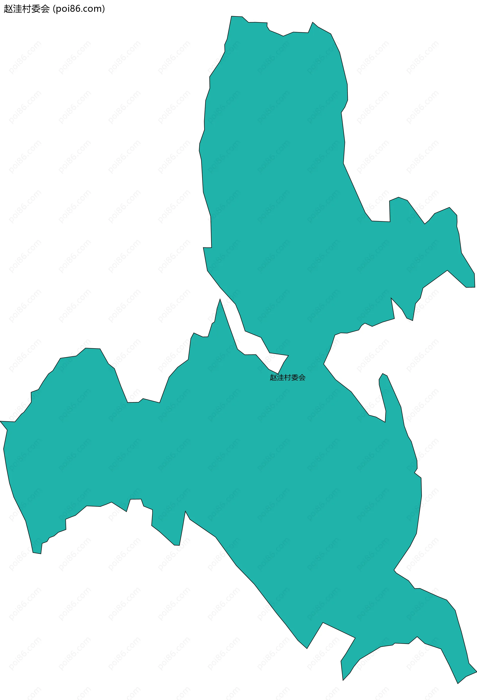 赵洼村委会边界地图