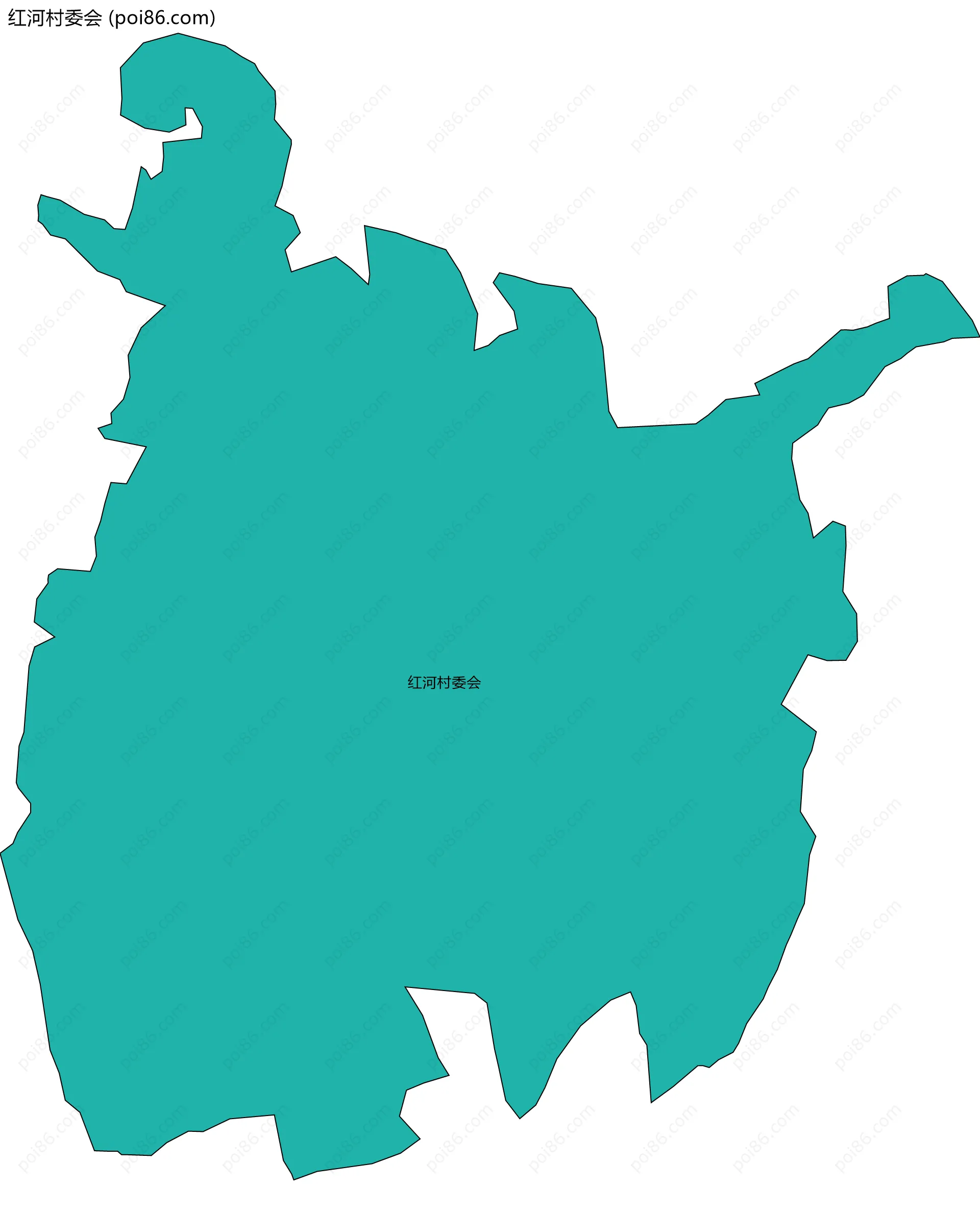 红河村委会边界地图