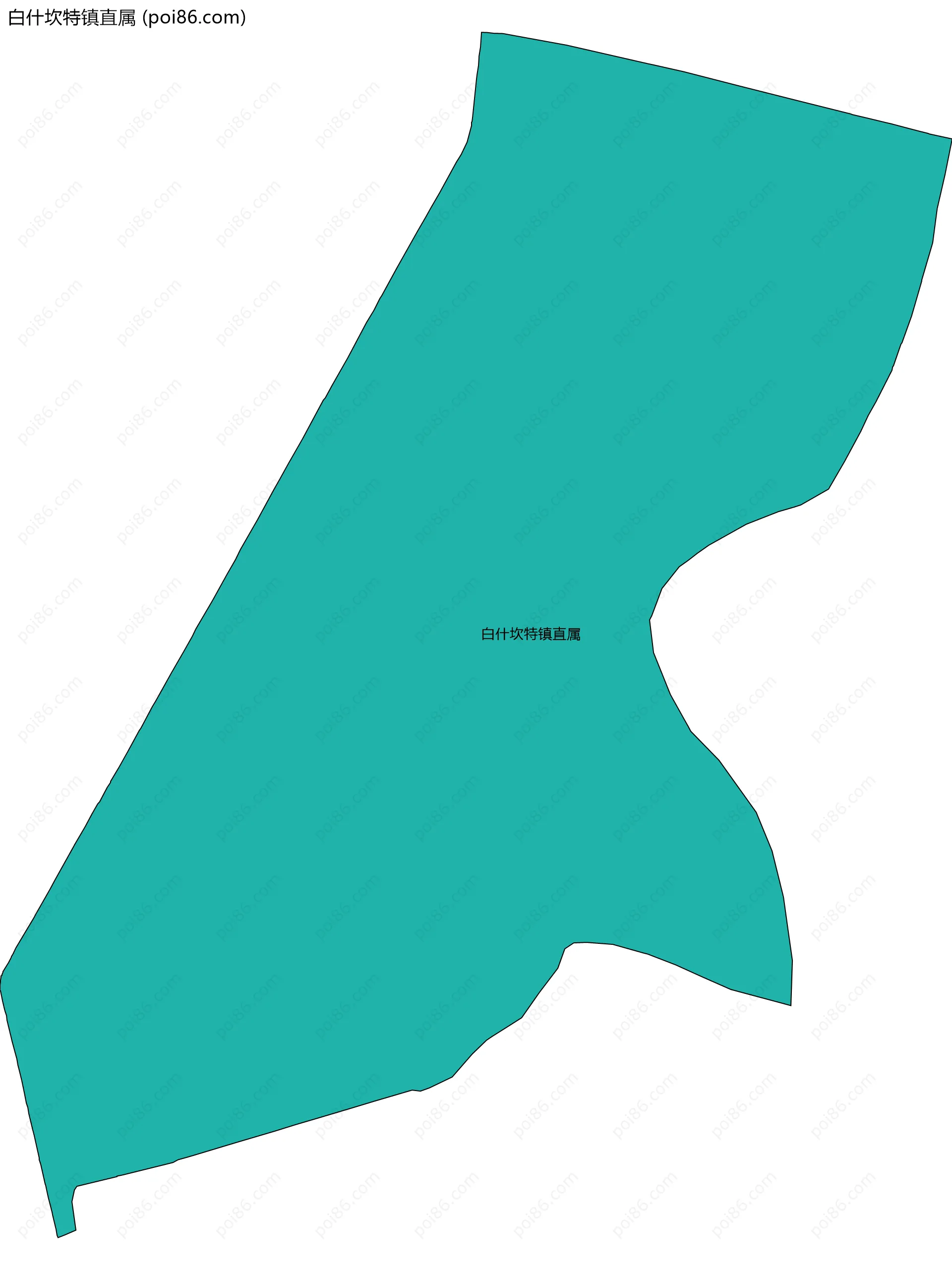 白什坎特镇直属边界地图