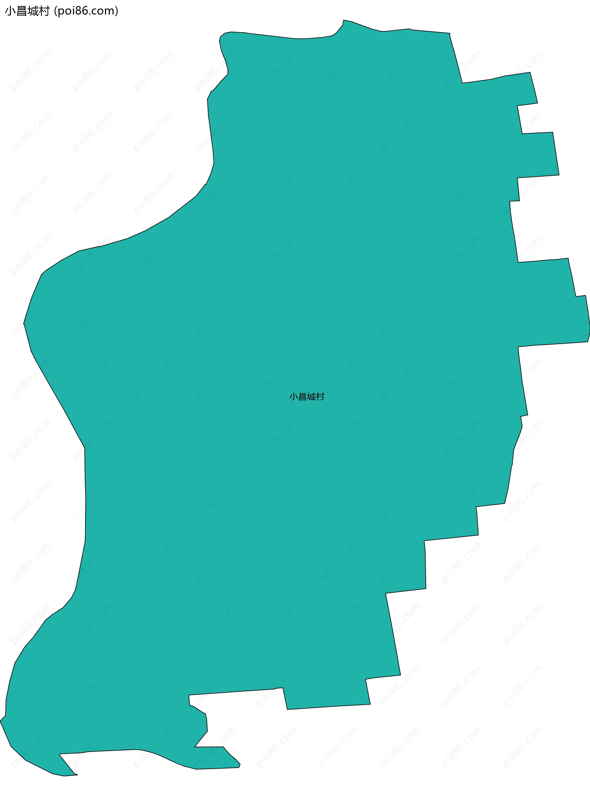 小昌城村边界地图