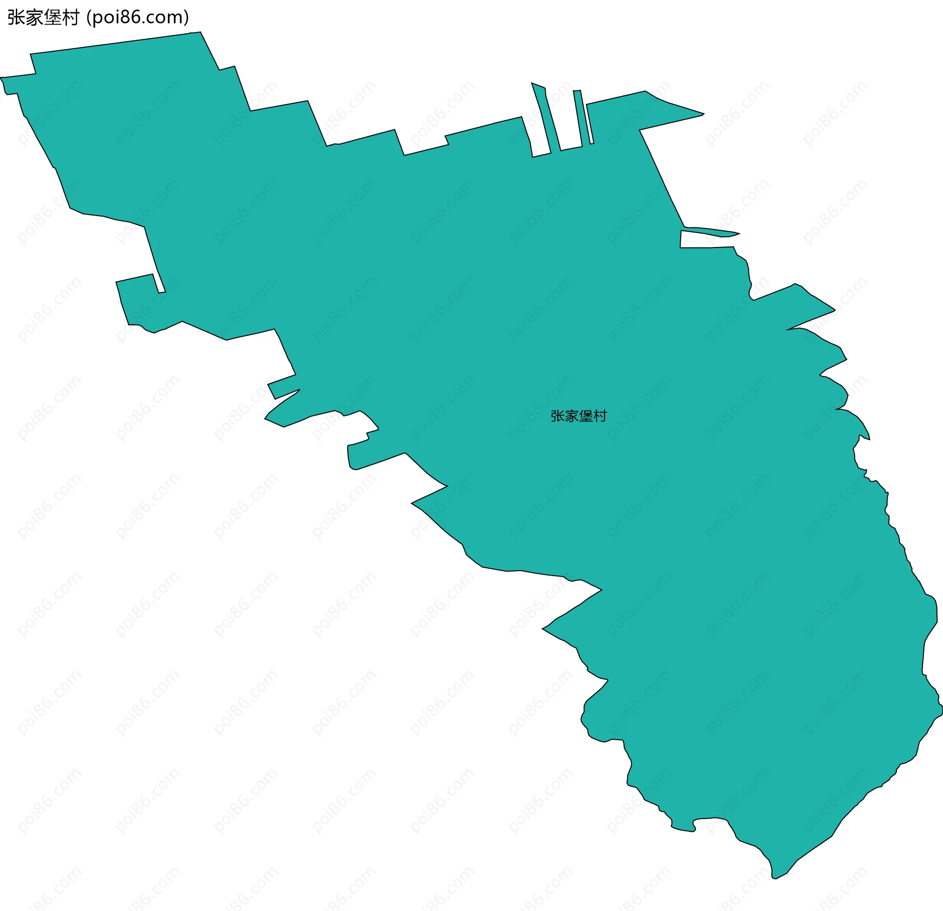 张家堡村边界地图