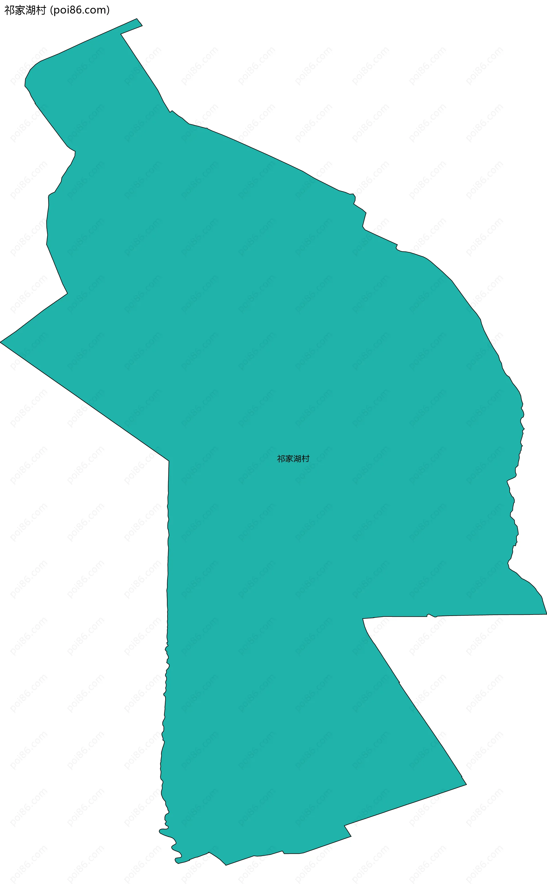 祁家湖村边界地图