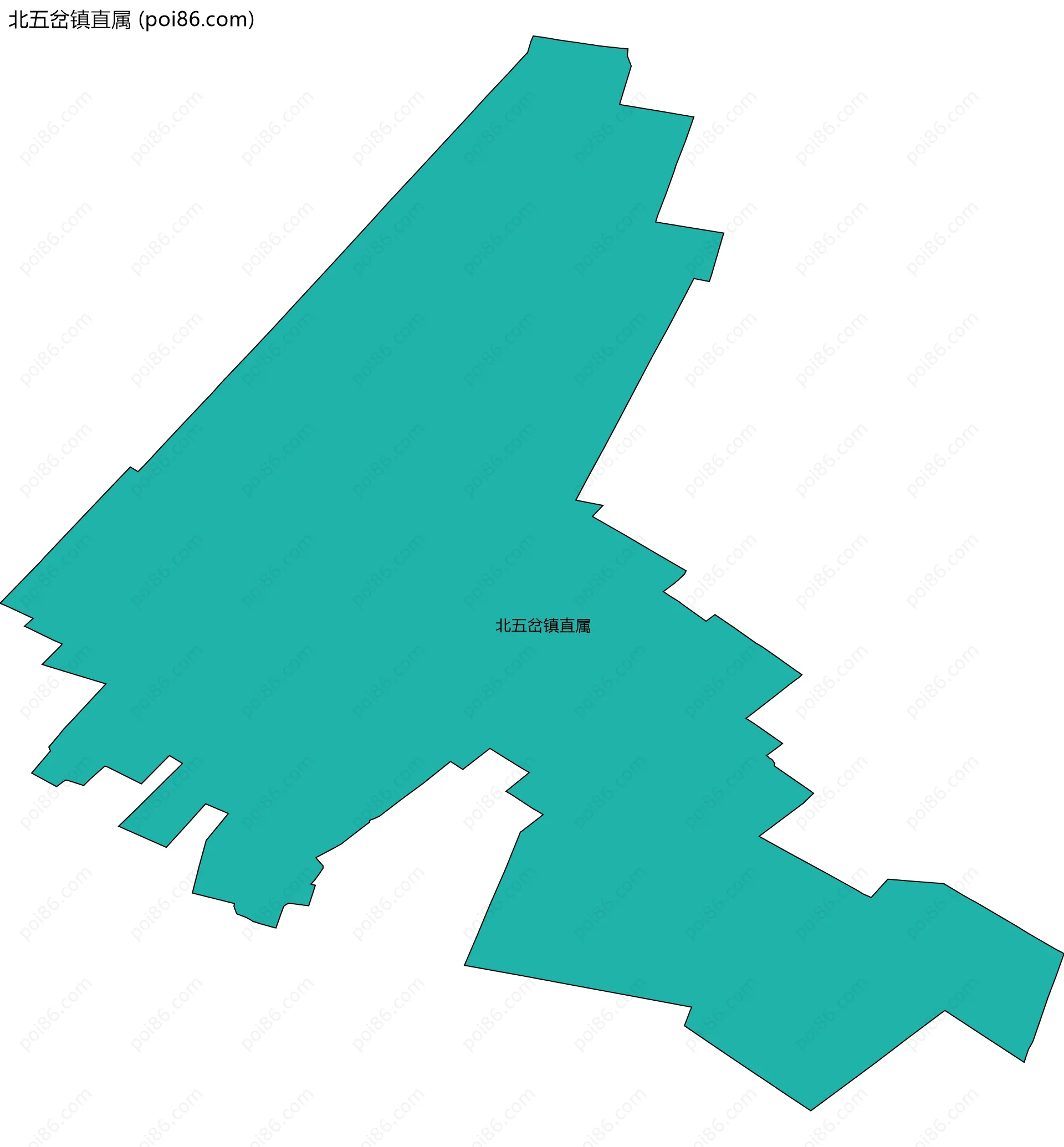 北五岔镇直属边界地图