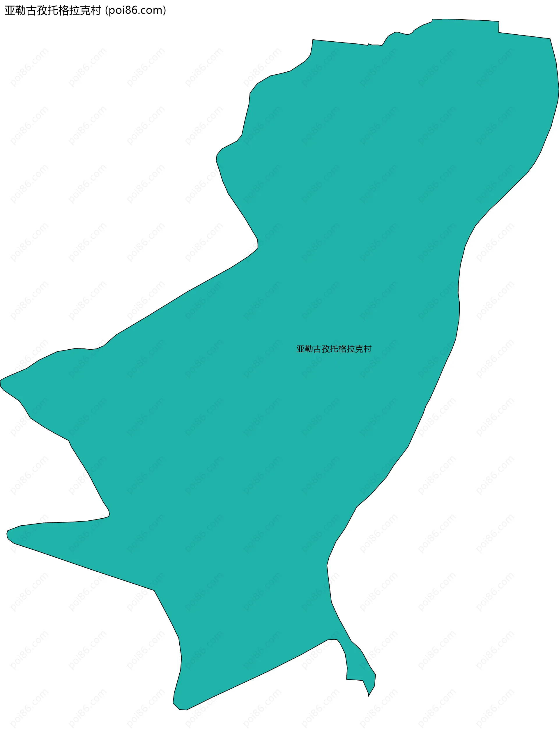 亚勒古孜托格拉克村边界地图