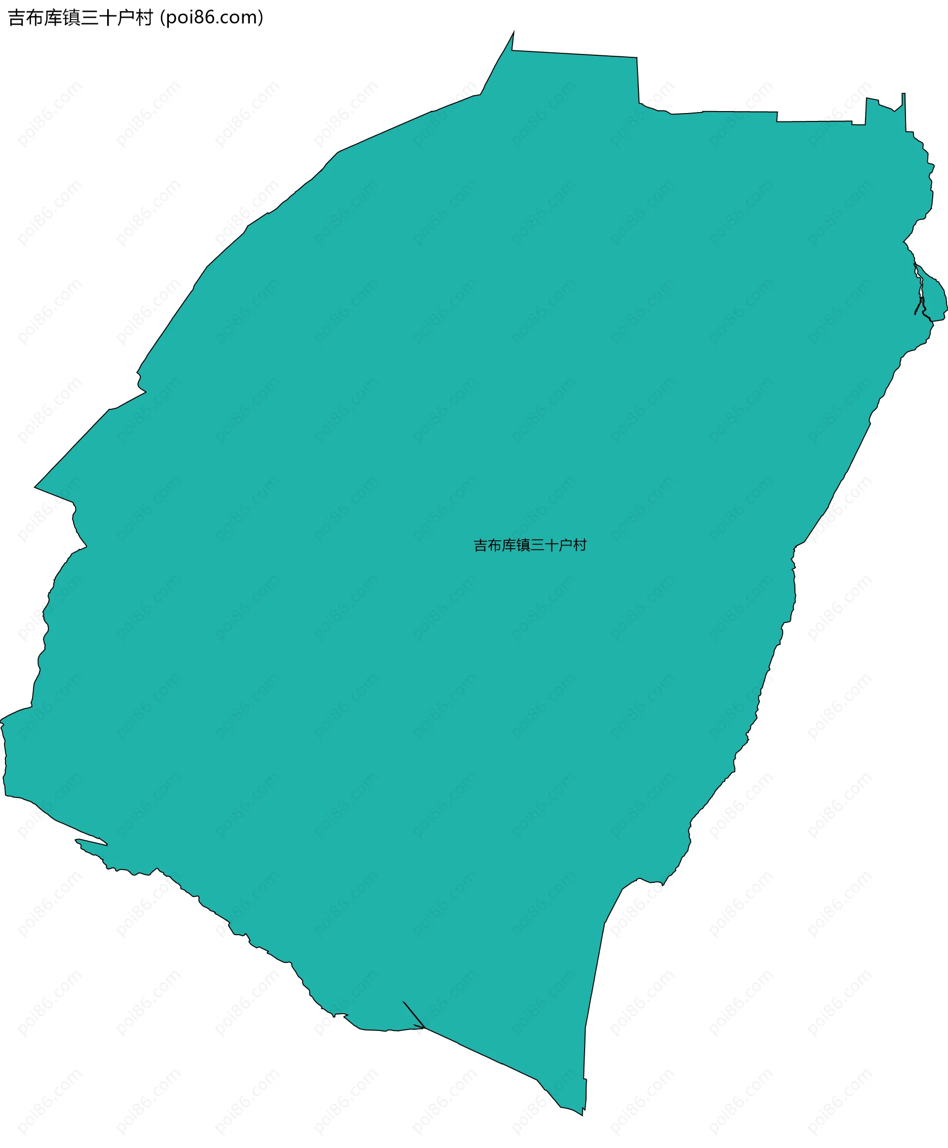 吉布库镇三十户村边界地图