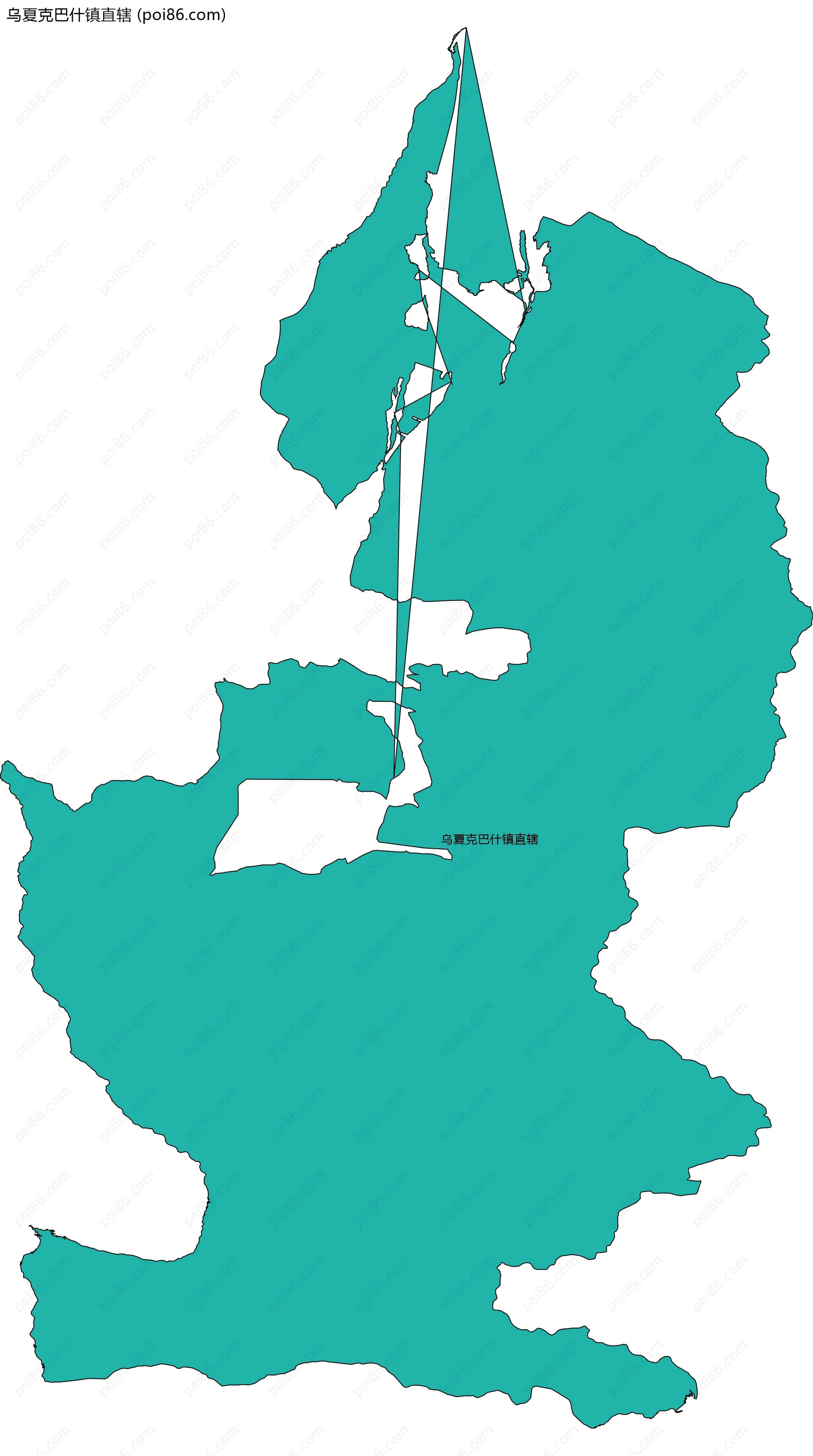 乌夏克巴什镇直辖边界地图