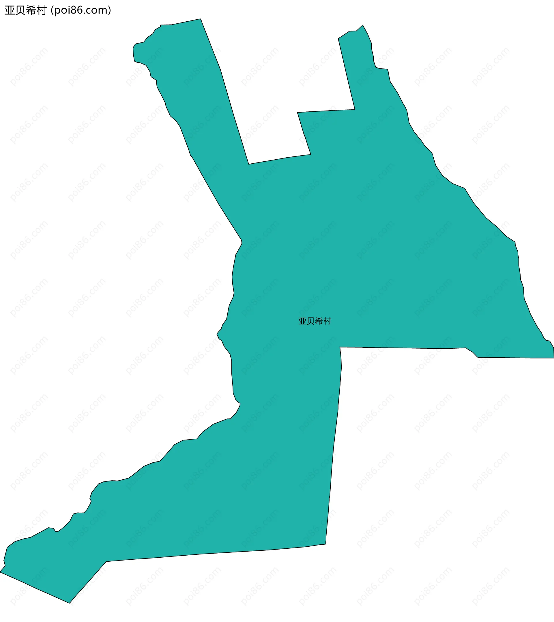 亚贝希村边界地图