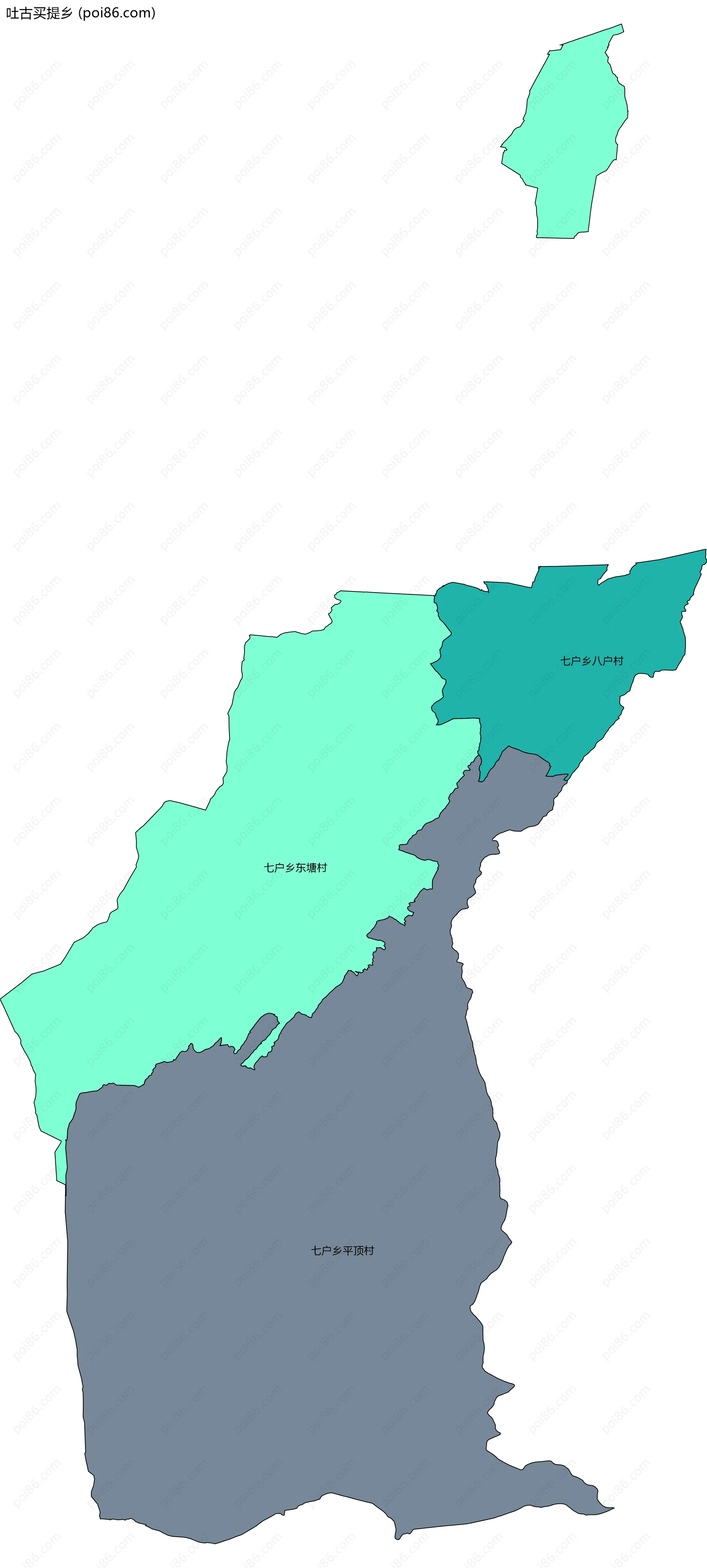 吐古买提乡边界地图(五级行政区划)