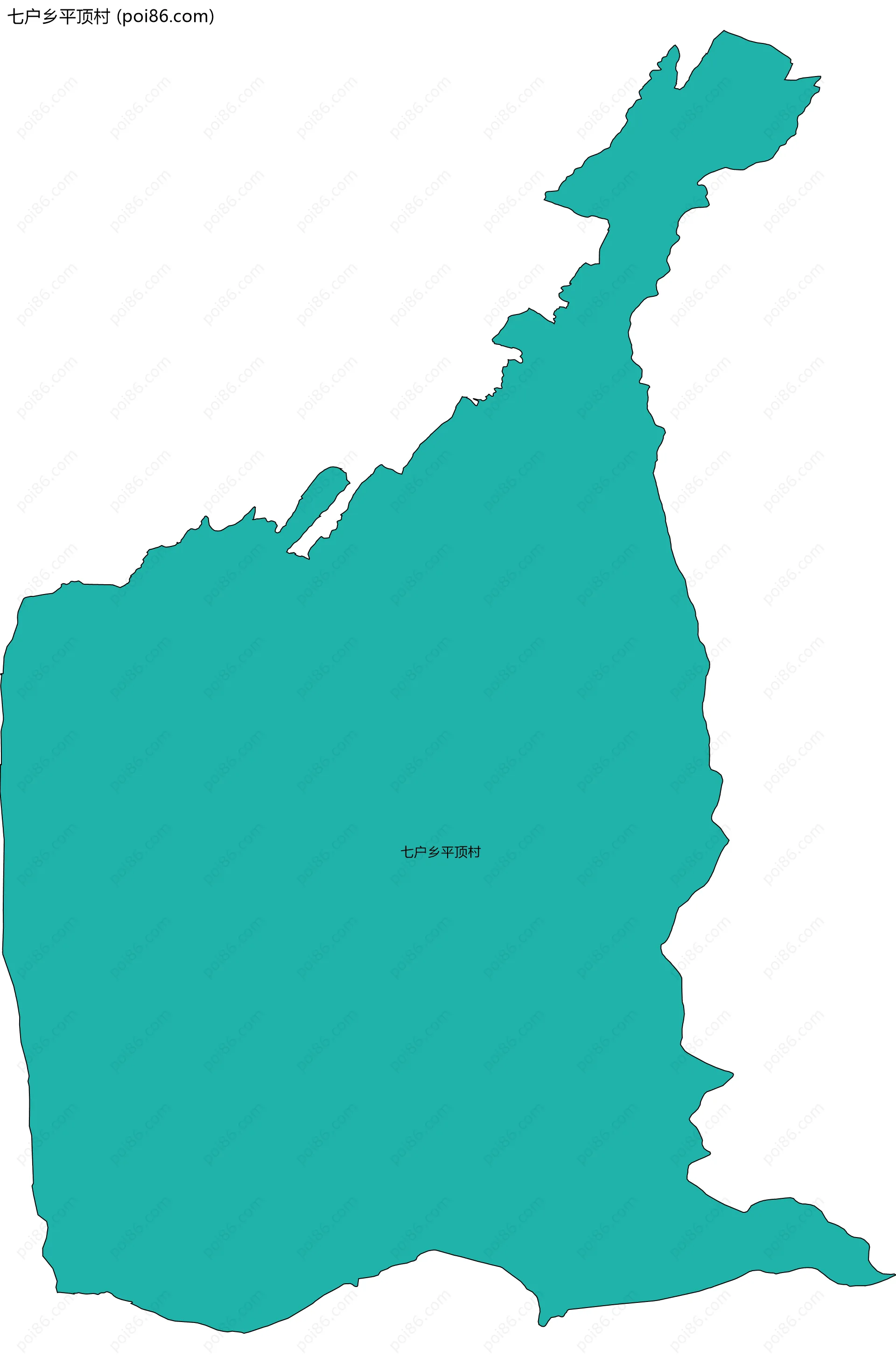 七户乡平顶村边界地图