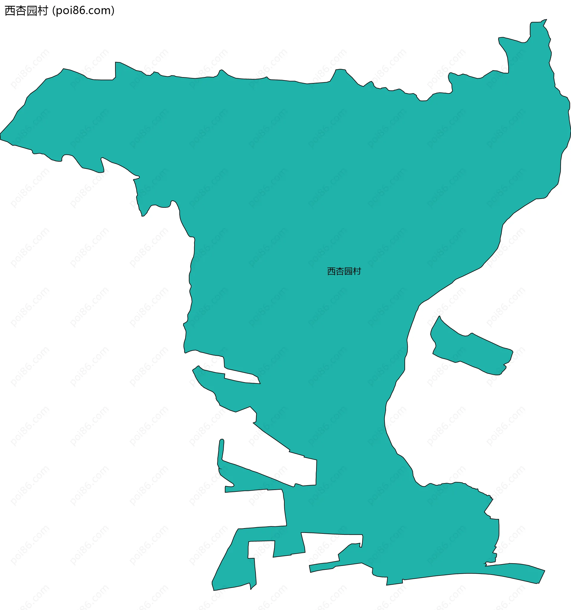 西杏园村边界地图