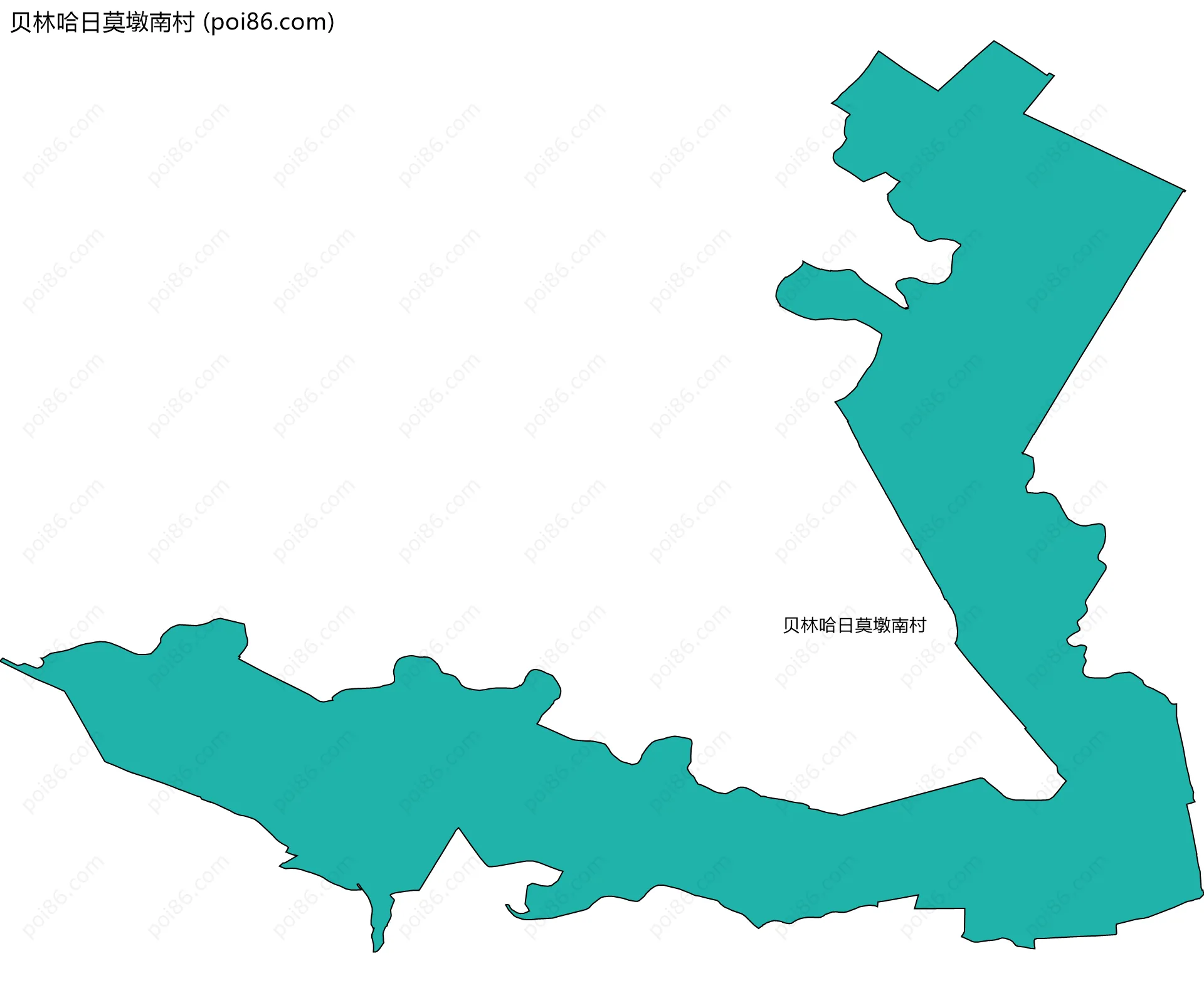 贝林哈日莫墩南村边界地图