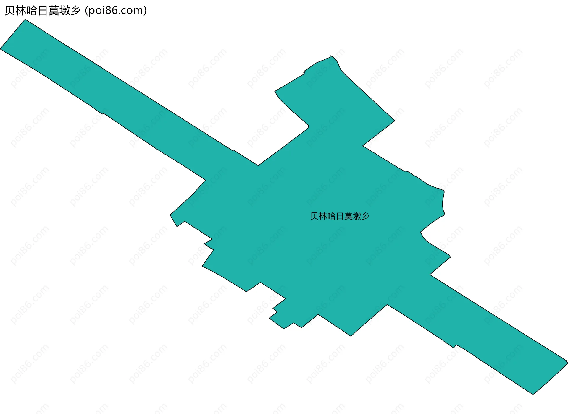 贝林哈日莫墩乡边界地图