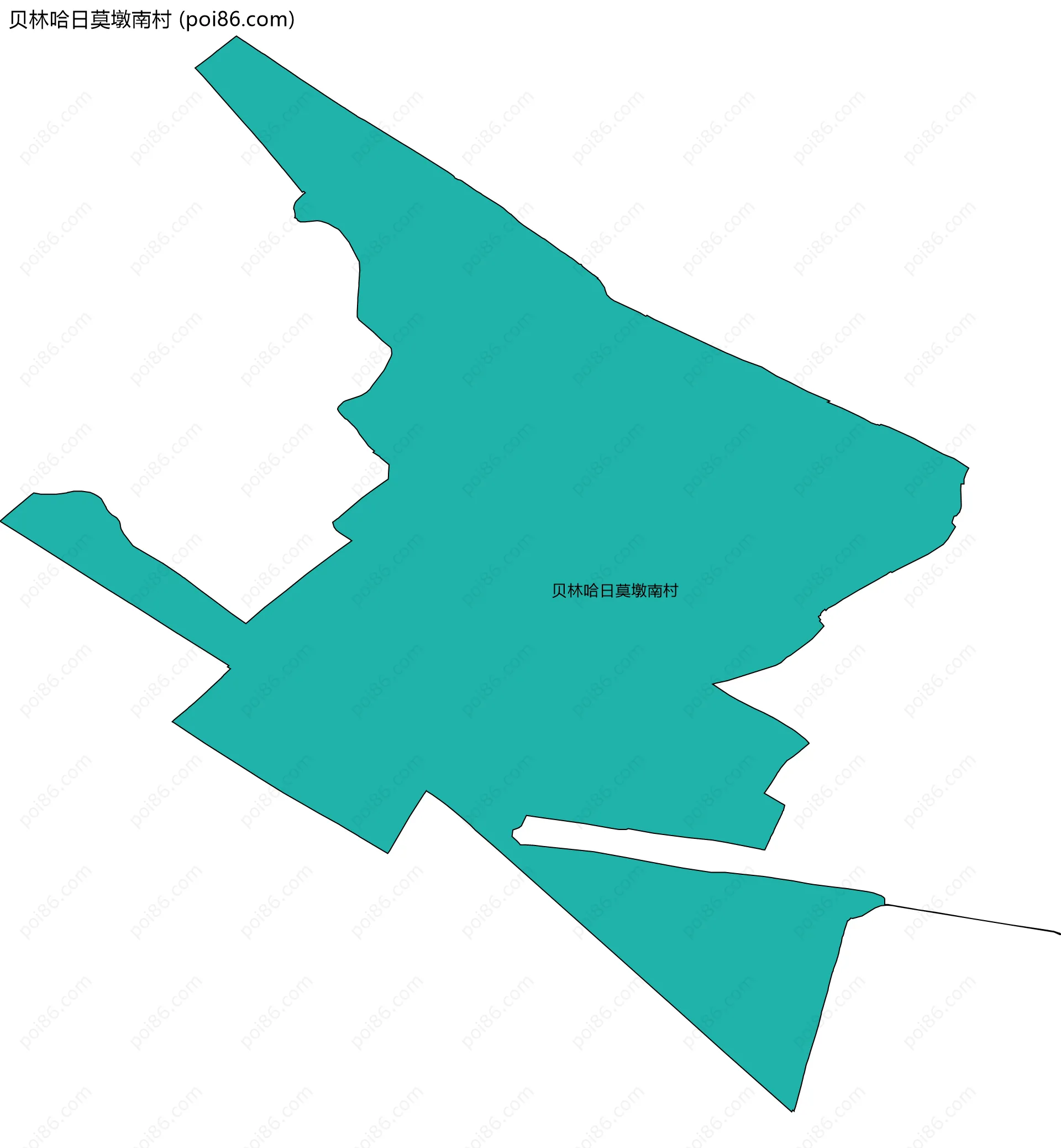 贝林哈日莫墩南村边界地图