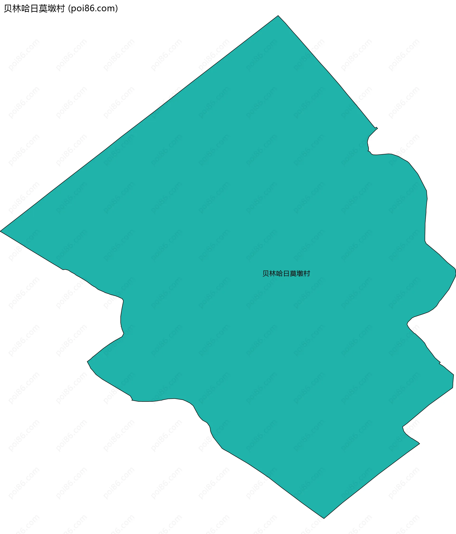 贝林哈日莫墩村边界地图