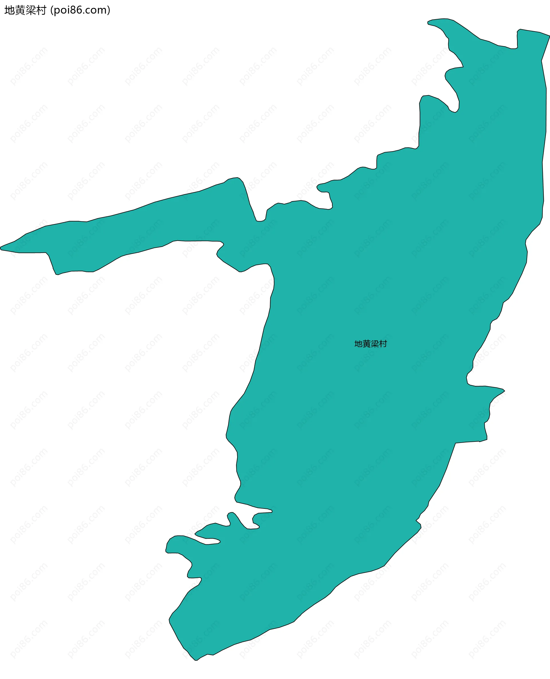 地黄梁村边界地图