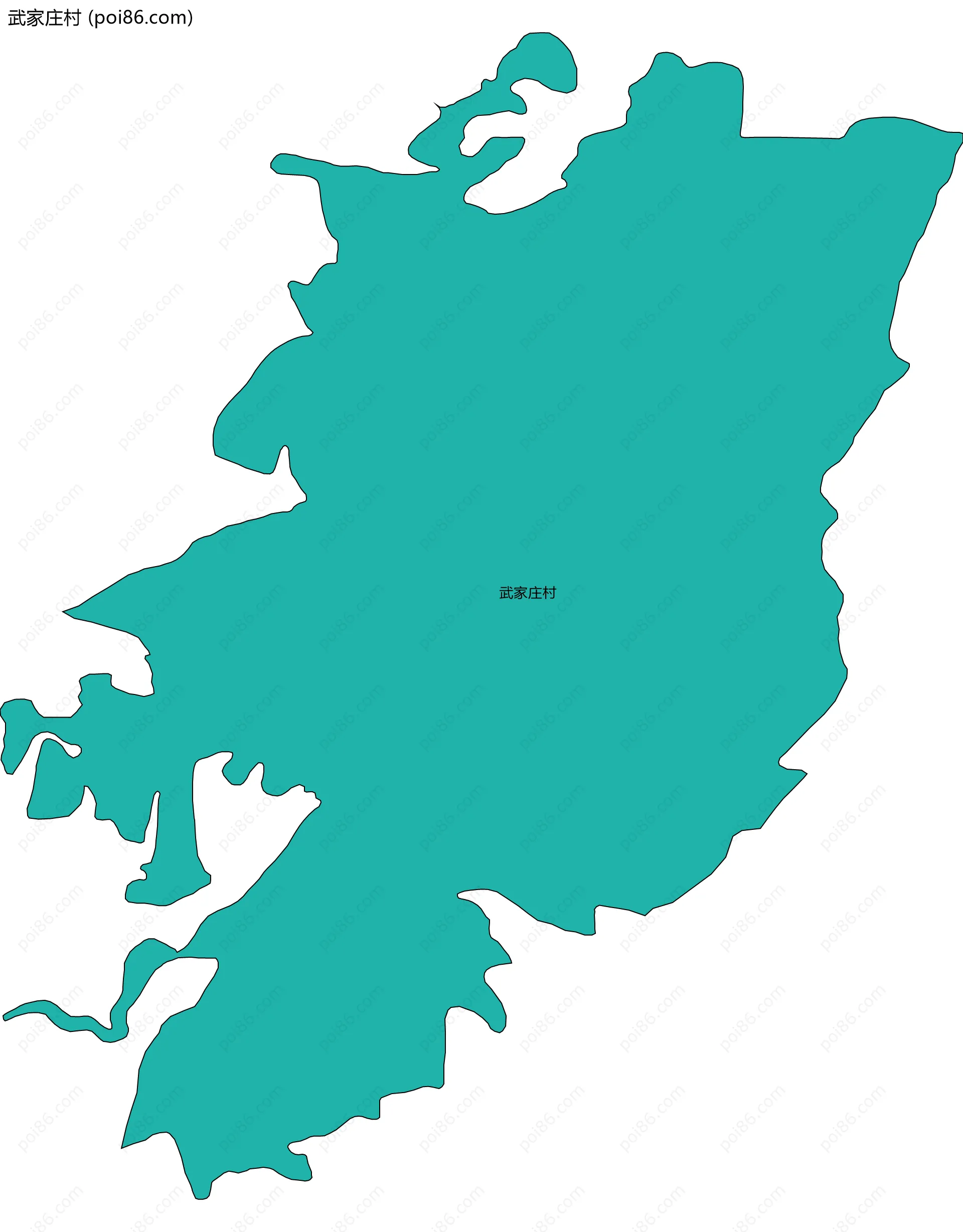 武家庄村边界地图