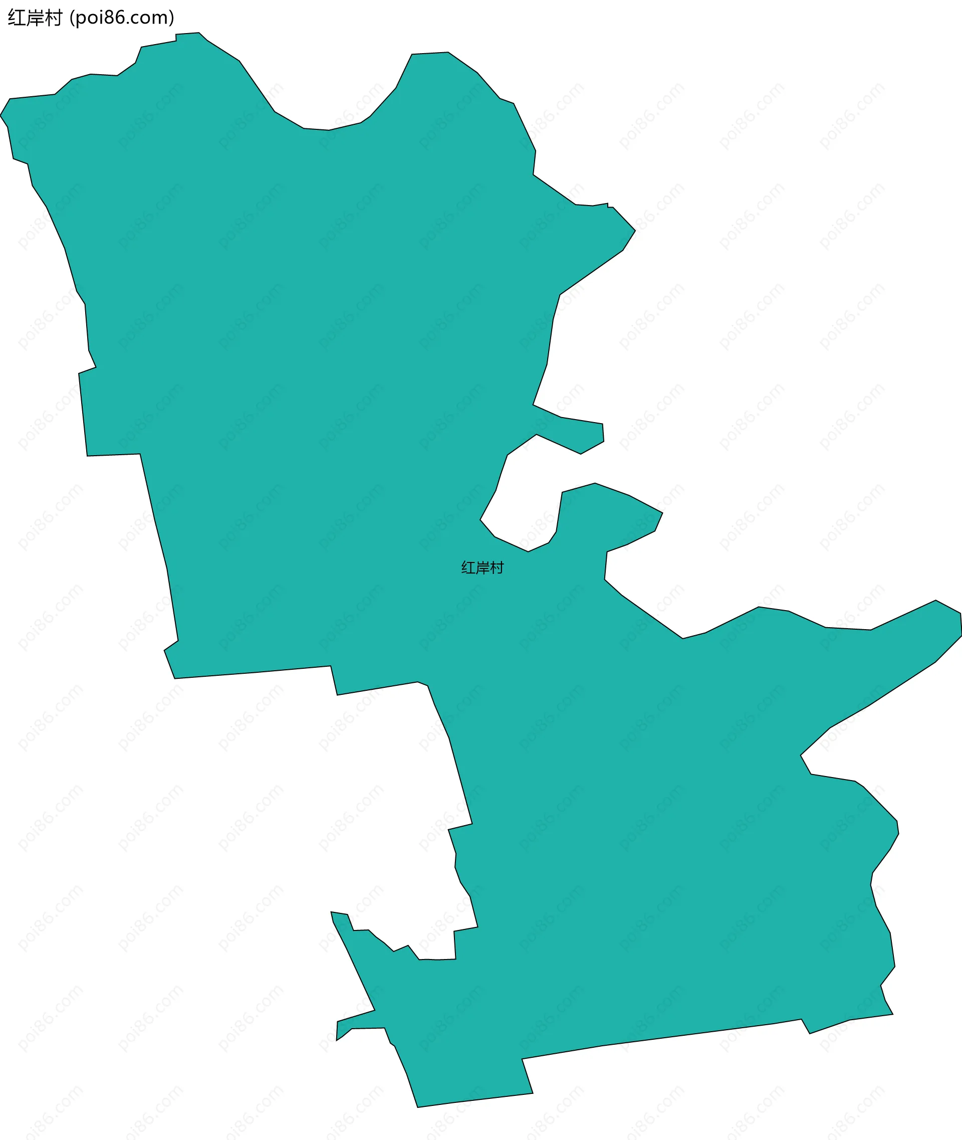 红岸村边界地图