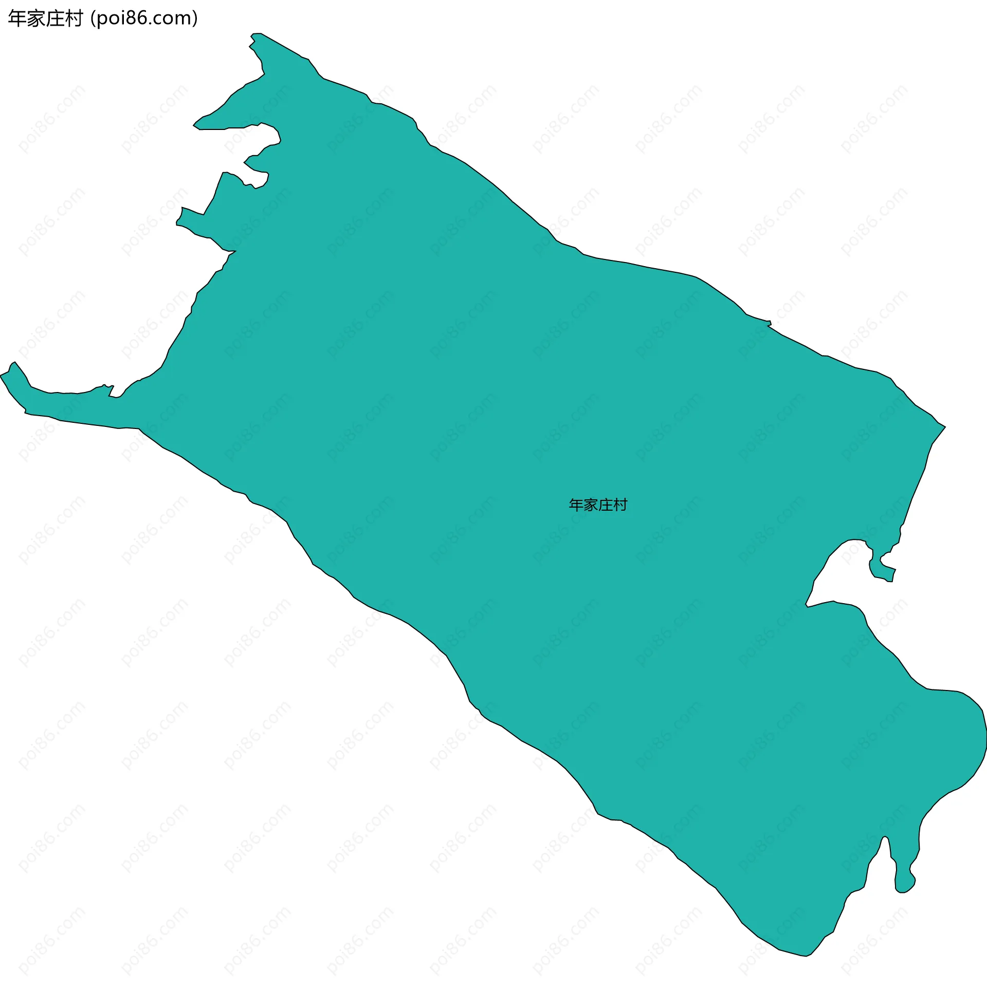 年家庄村边界地图