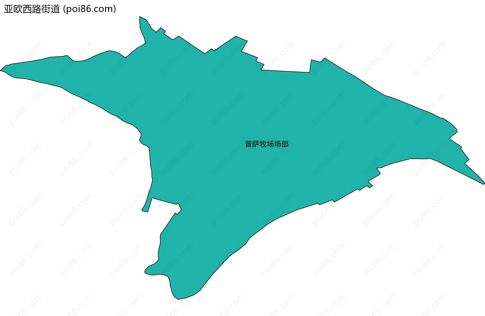 亚欧西路街道边界地图(五级行政区划)