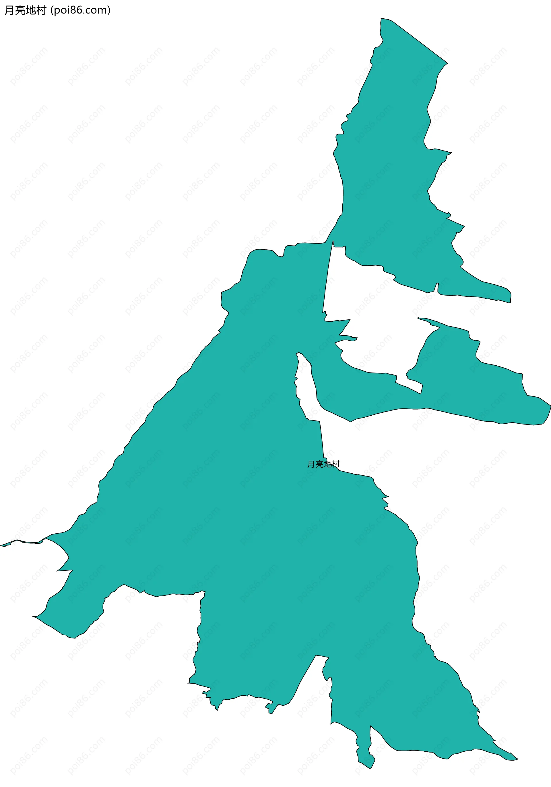 月亮地村边界地图