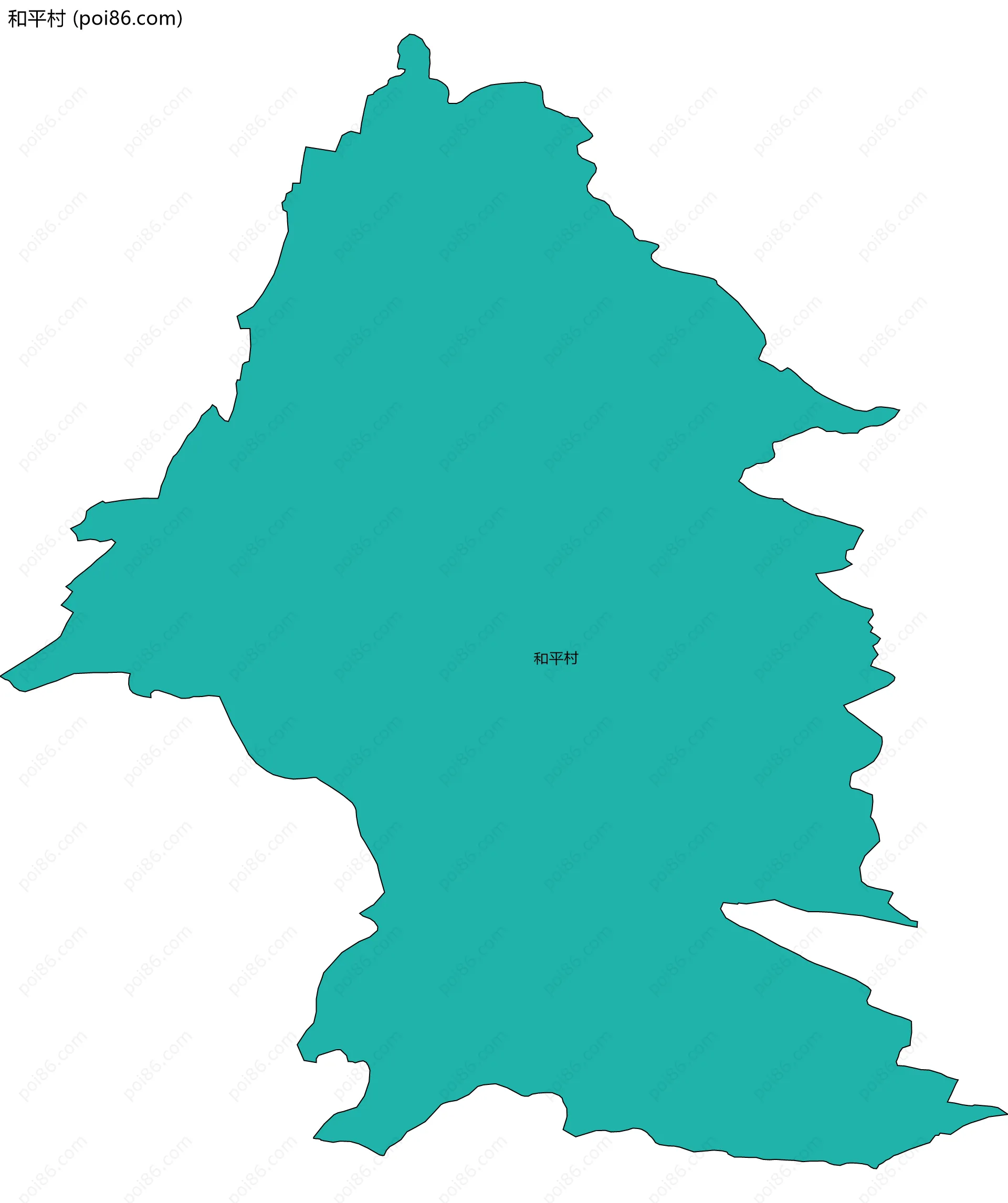 和平村边界地图
