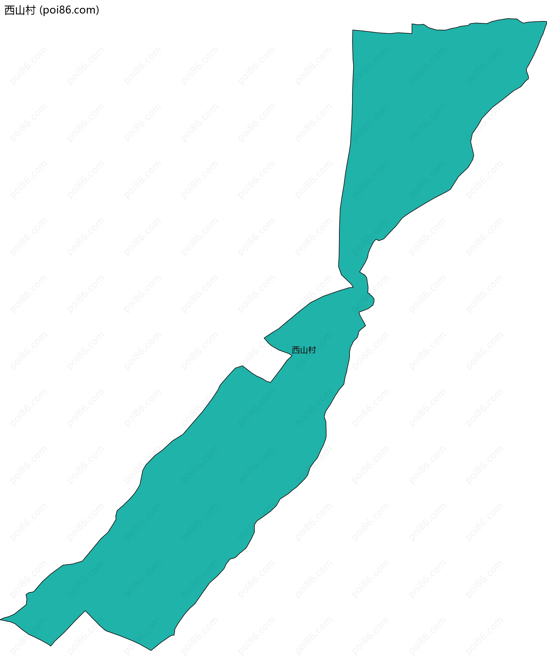 西山村边界地图