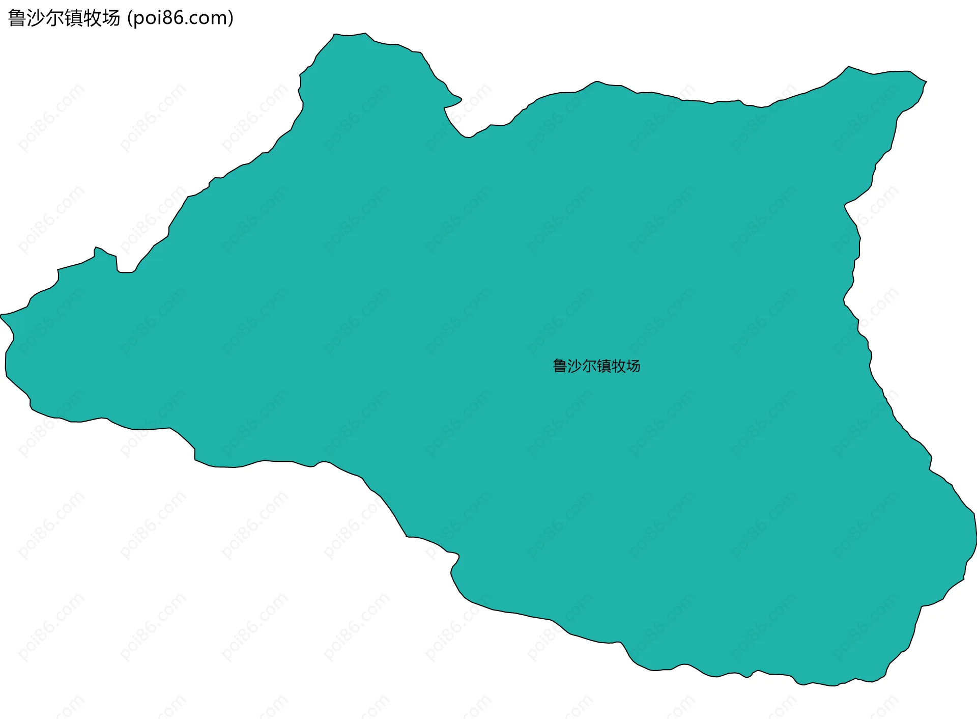 鲁沙尔镇牧场边界地图