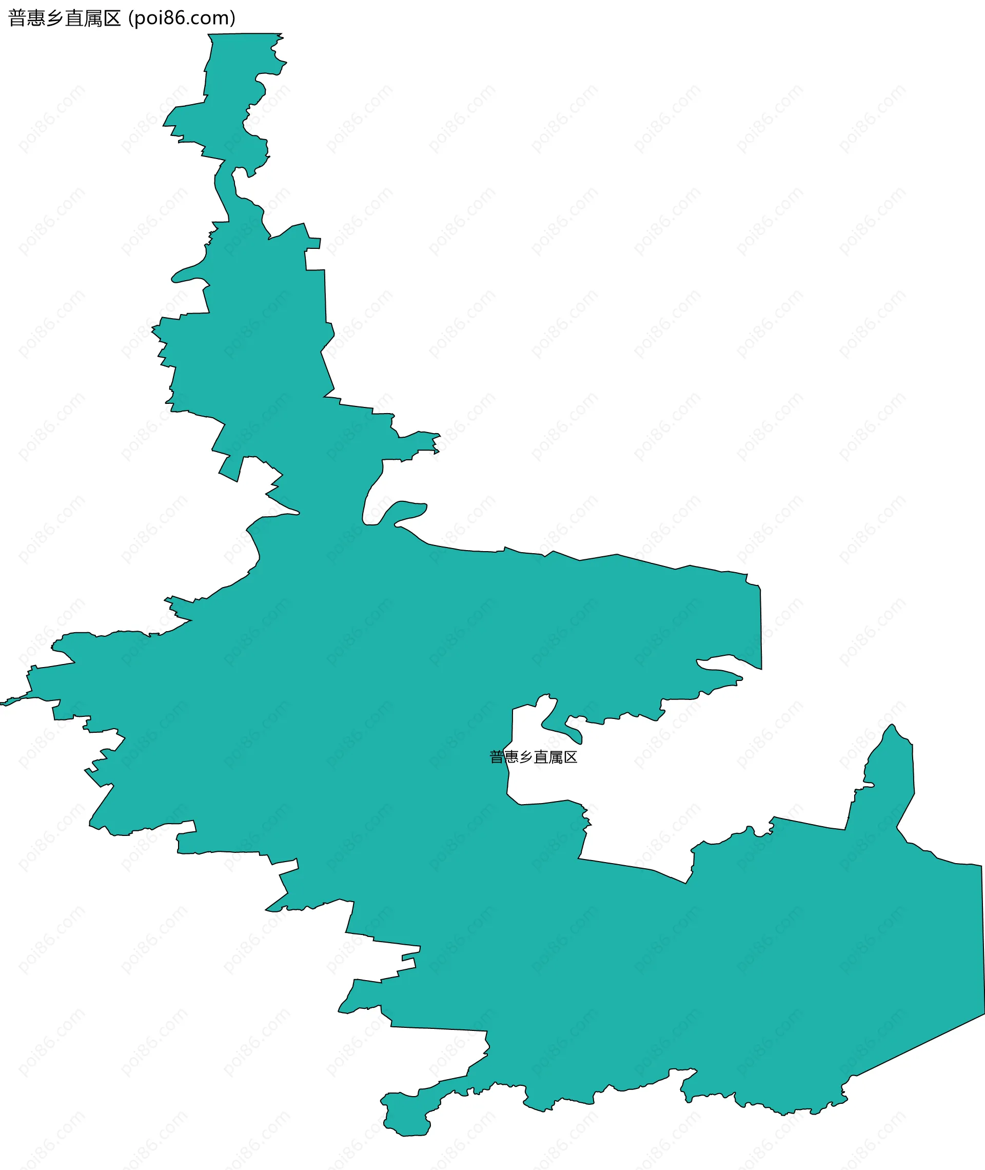 普惠乡直属区边界地图