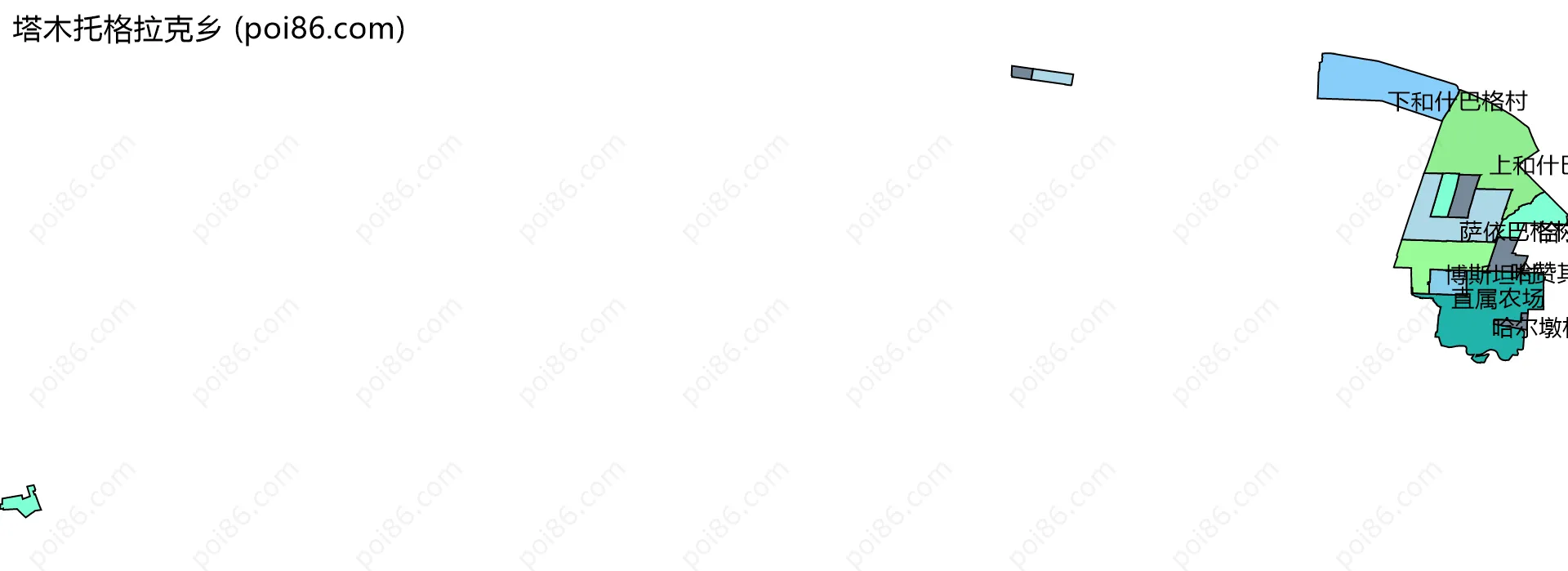 塔木托格拉克乡边界地图(五级行政区划)