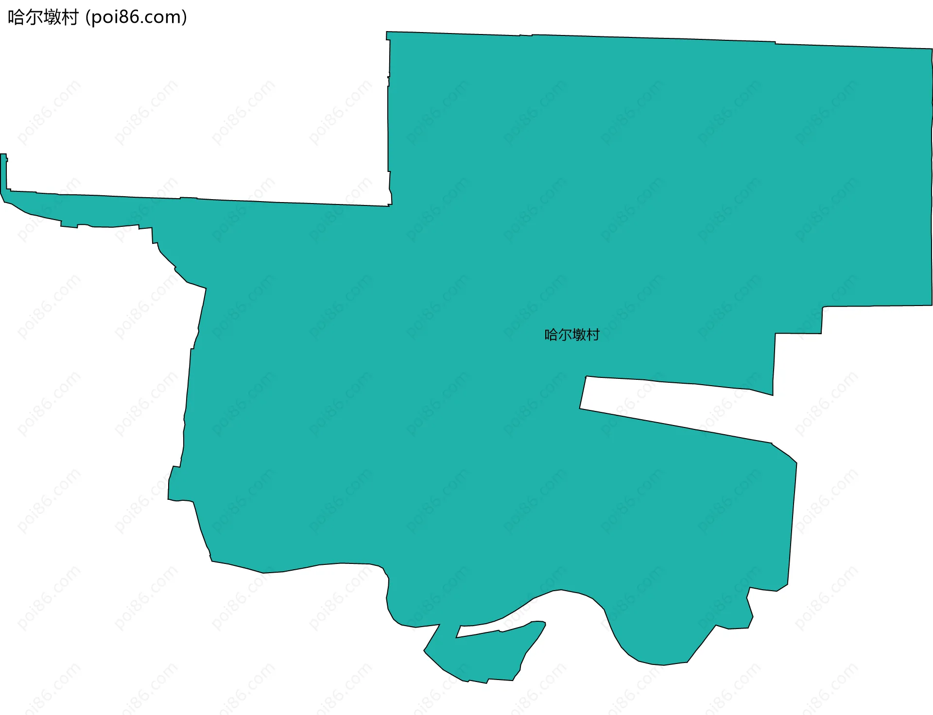 哈尔墩村边界地图