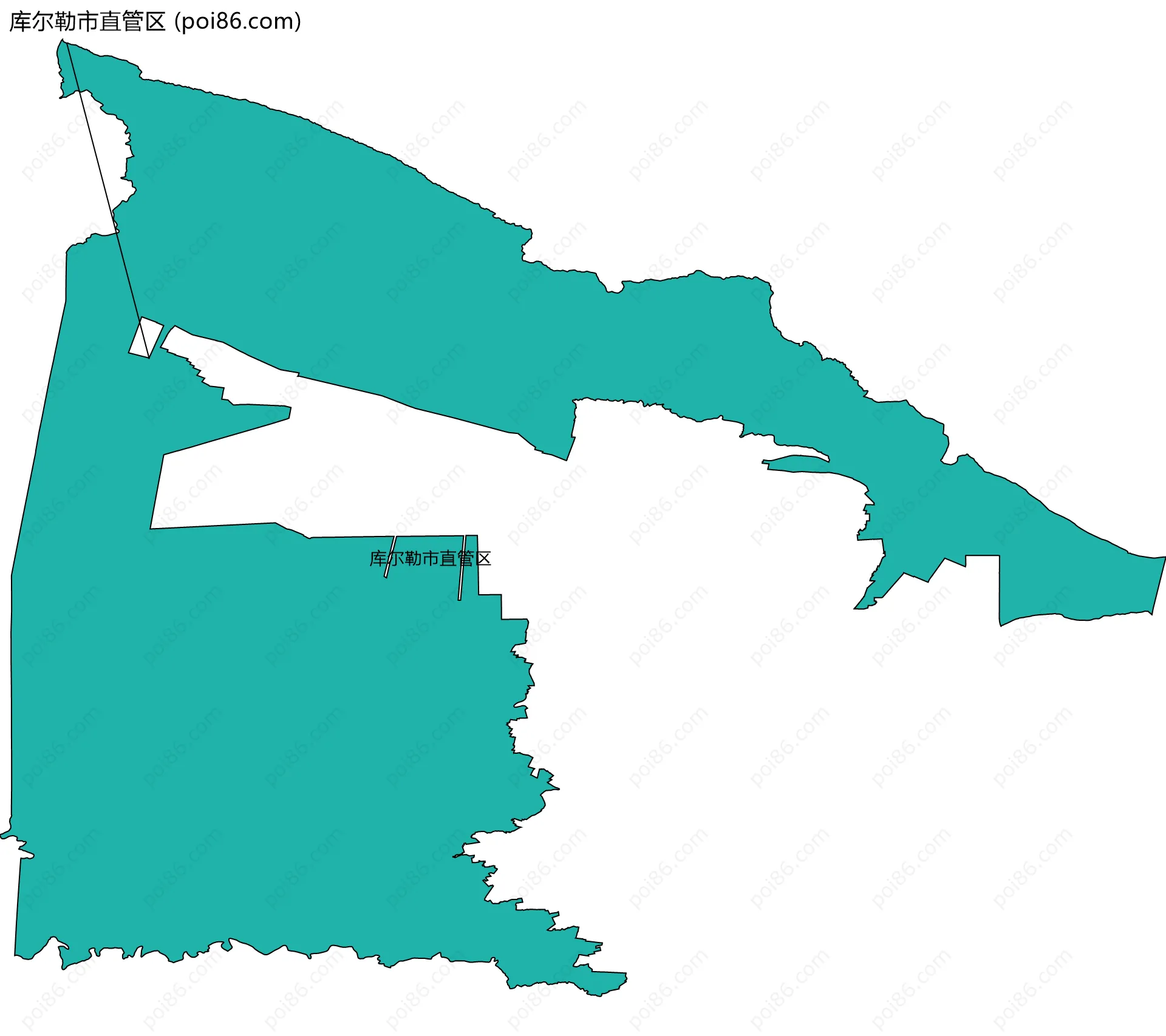库尔勒市直管区边界地图