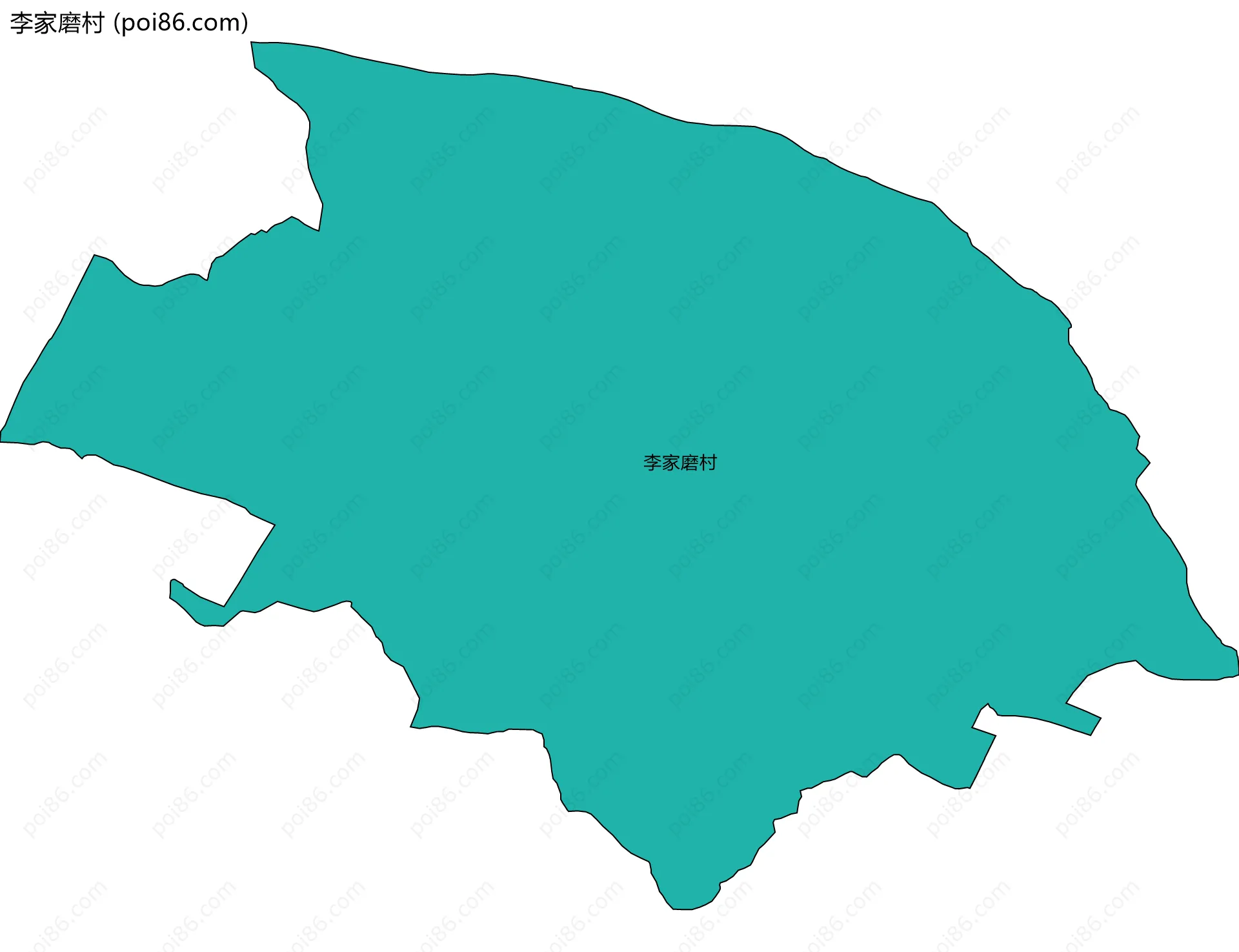 李家磨村边界地图