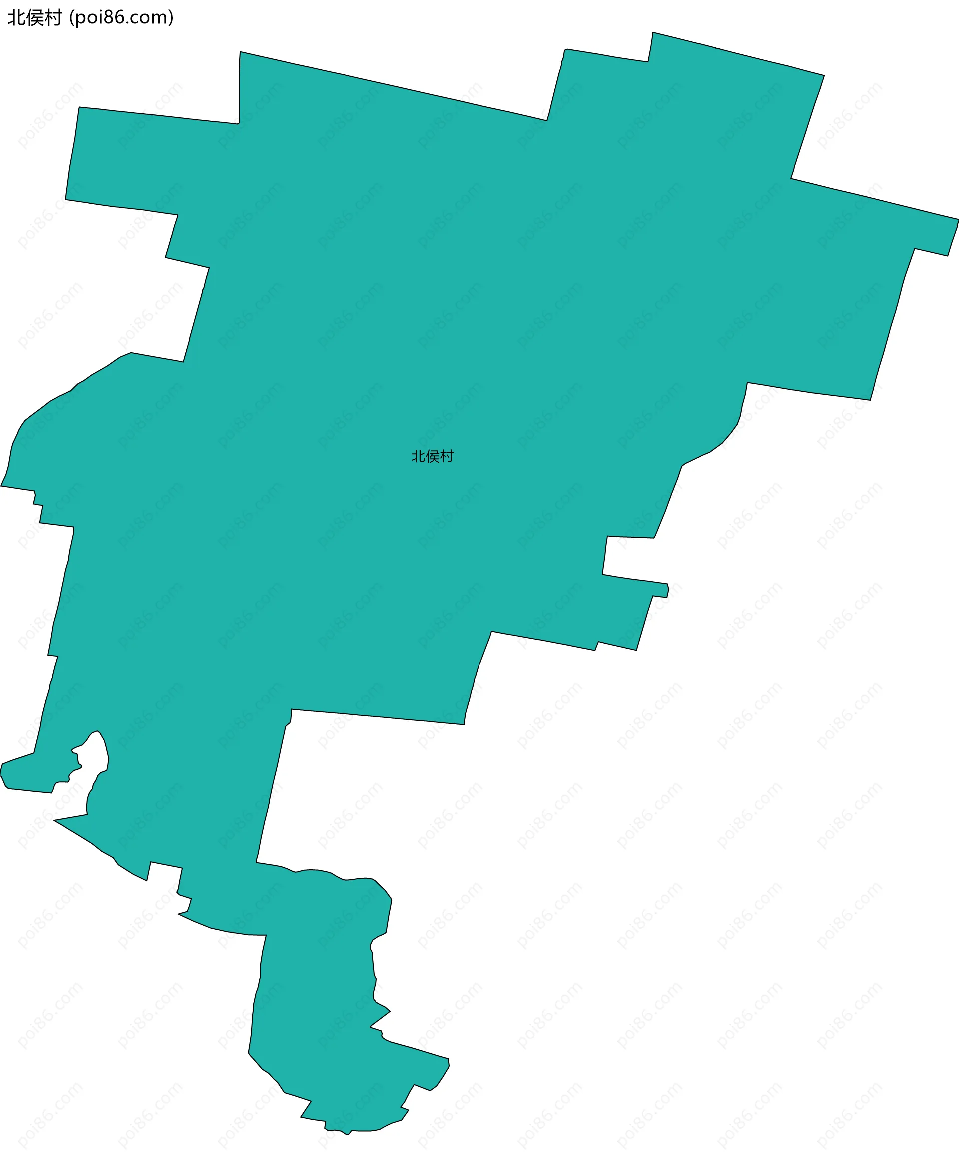 北侯村边界地图