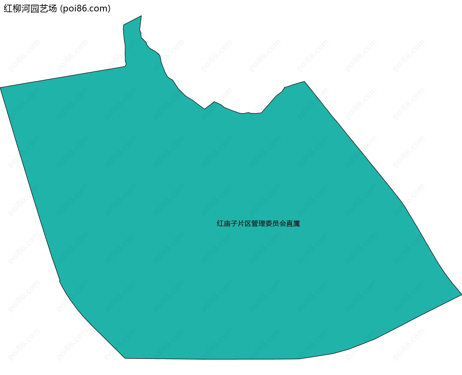 红柳河园艺场边界地图(五级行政区划)