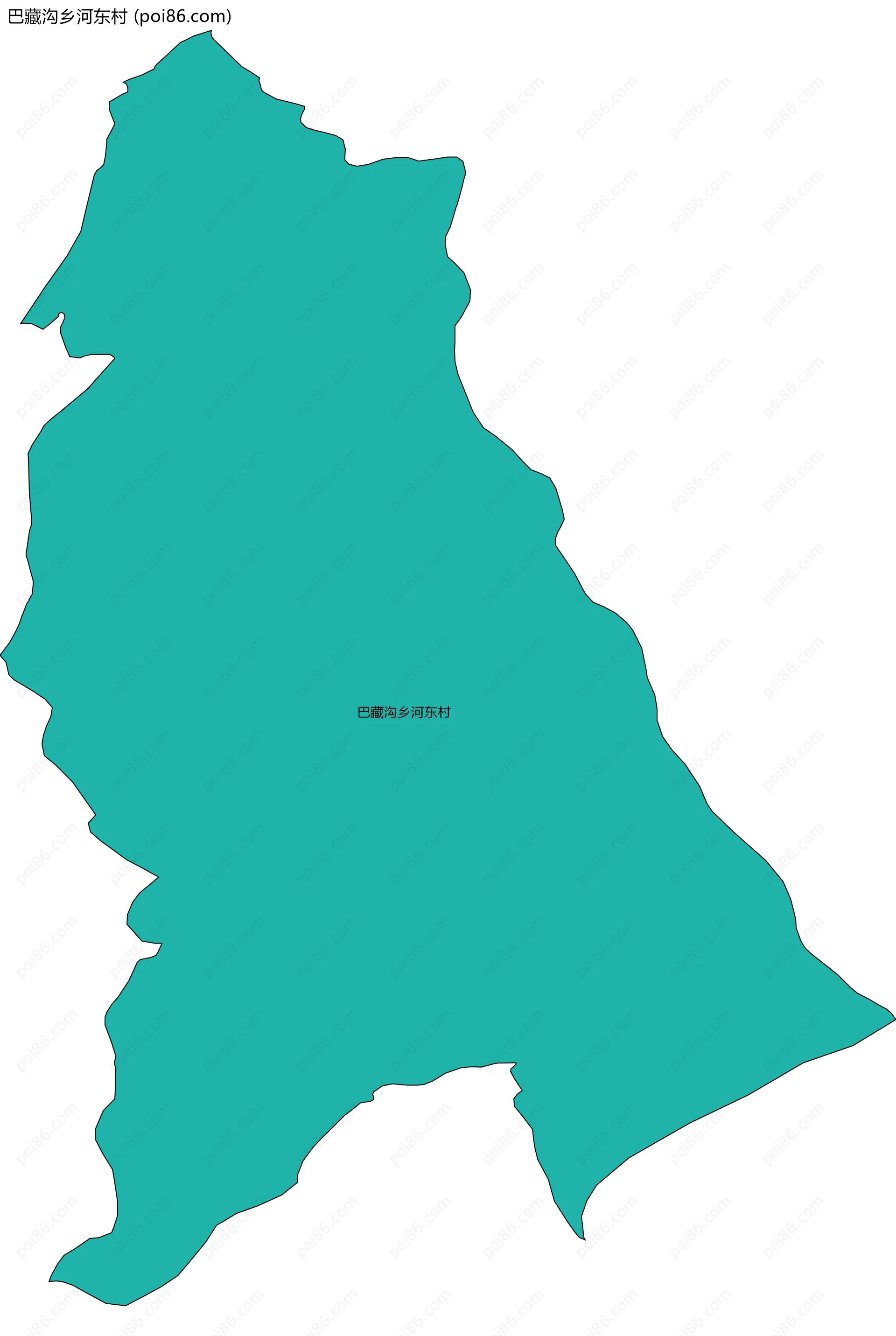 巴藏沟乡河东村边界地图