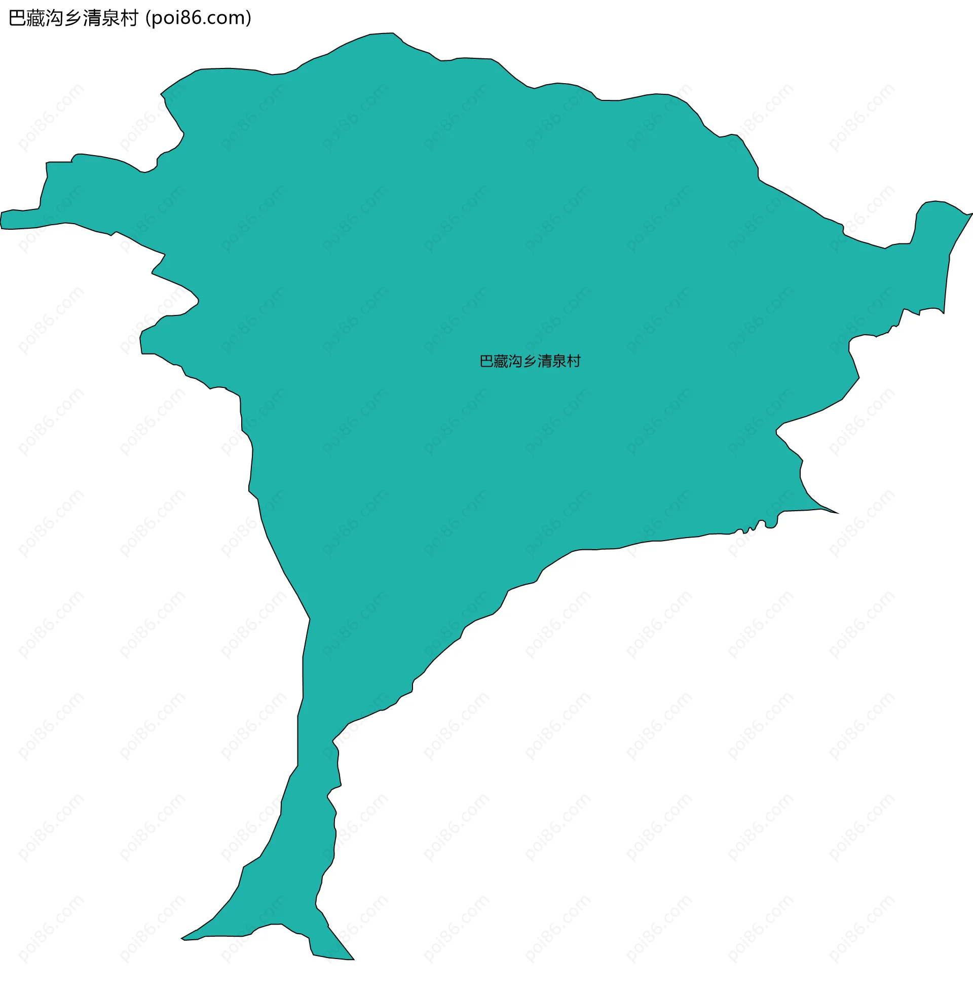 巴藏沟乡清泉村边界地图