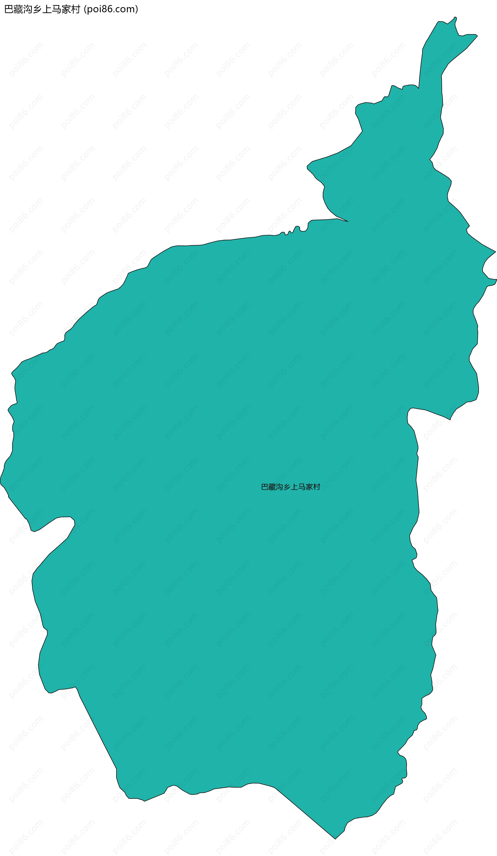 巴藏沟乡上马家村边界地图
