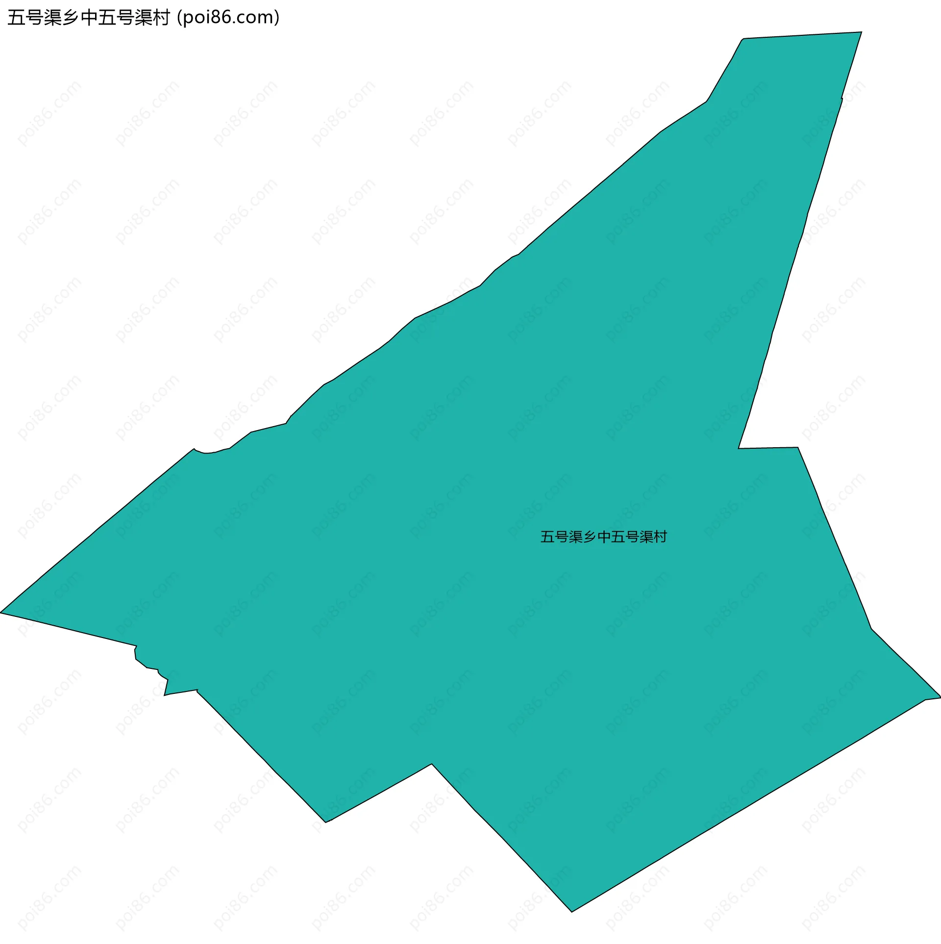 五号渠乡中五号渠村边界地图