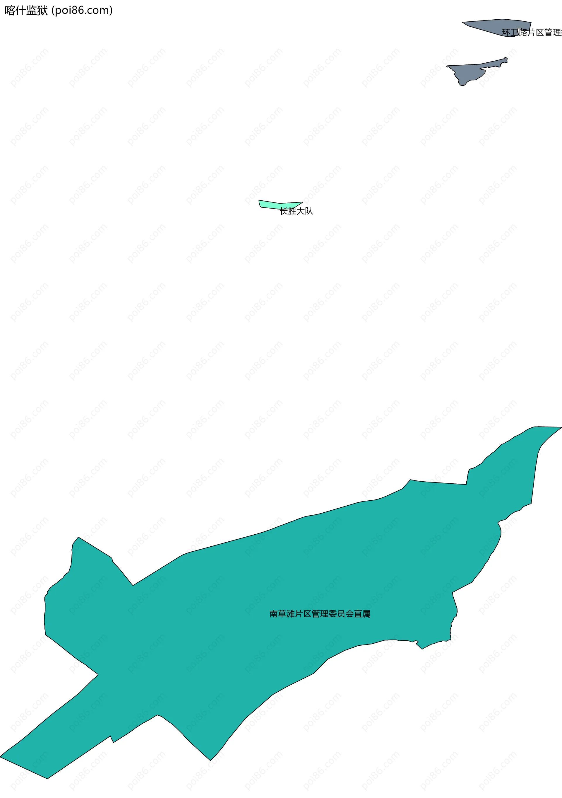 喀什监狱边界地图(五级行政区划)