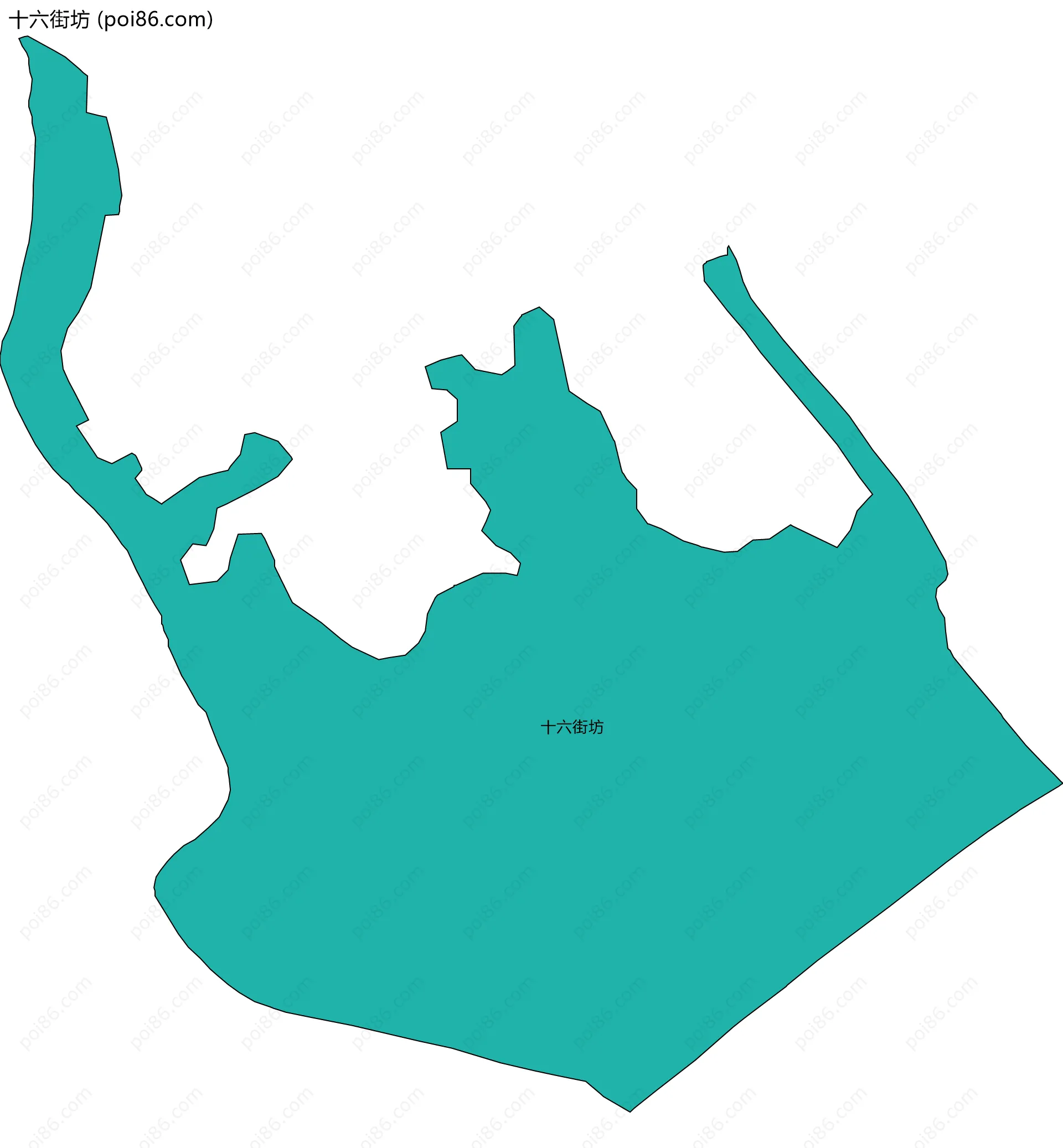 十六街坊边界地图