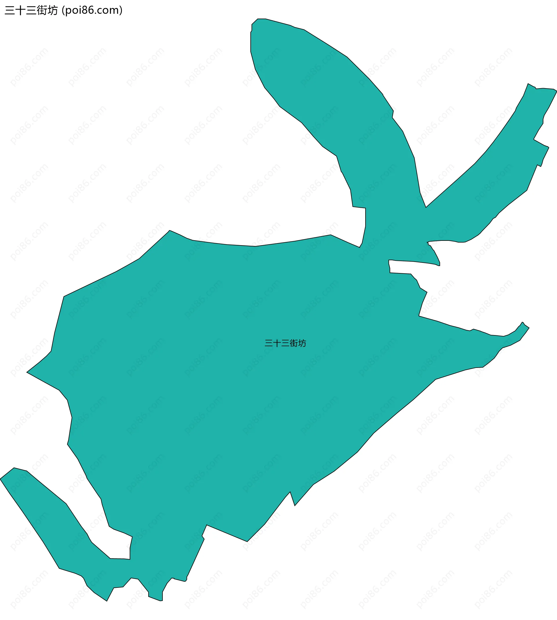 三十三街坊边界地图